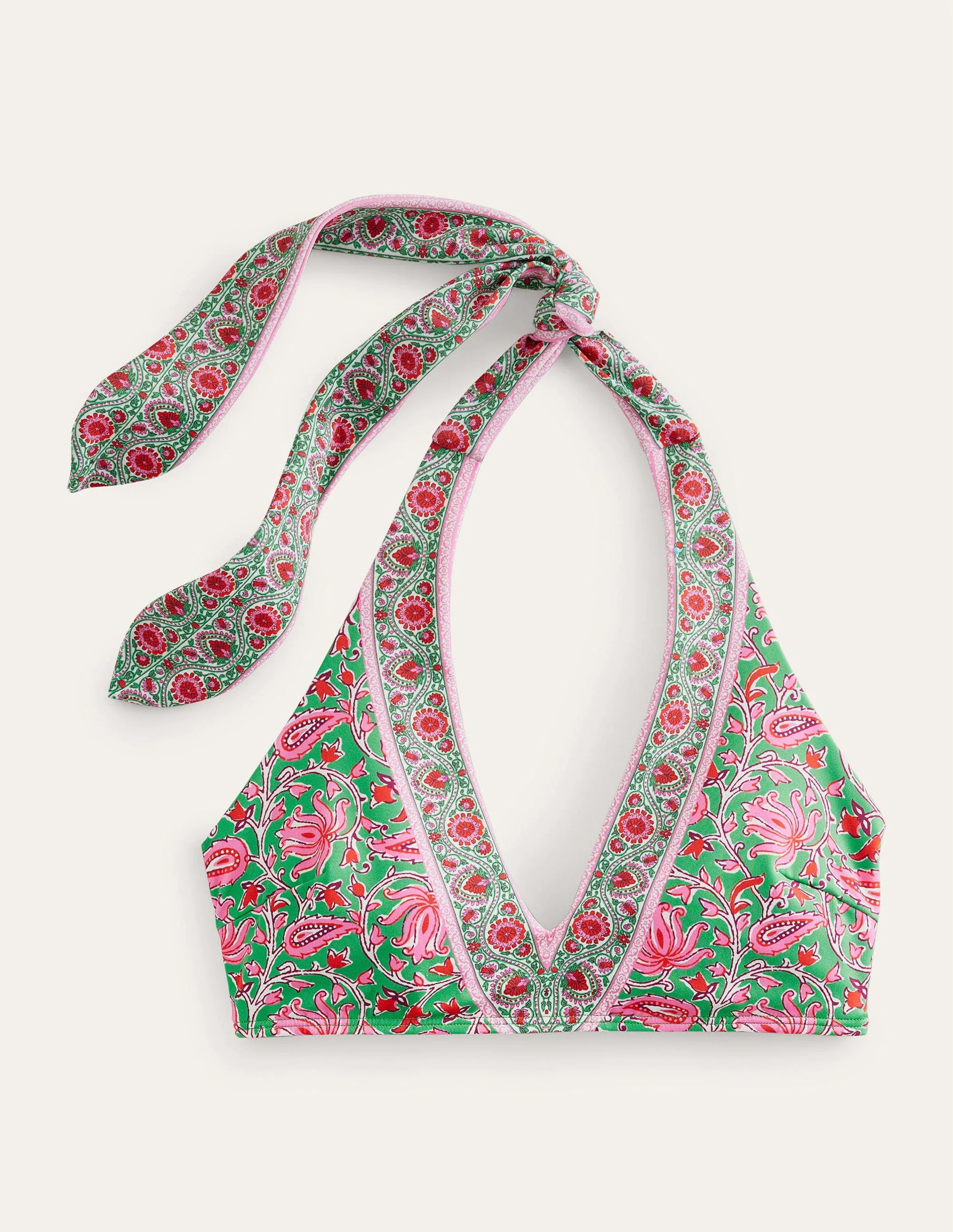 Bow Shoulder Bikini Top-Lime, Botanic Vine - Image 5