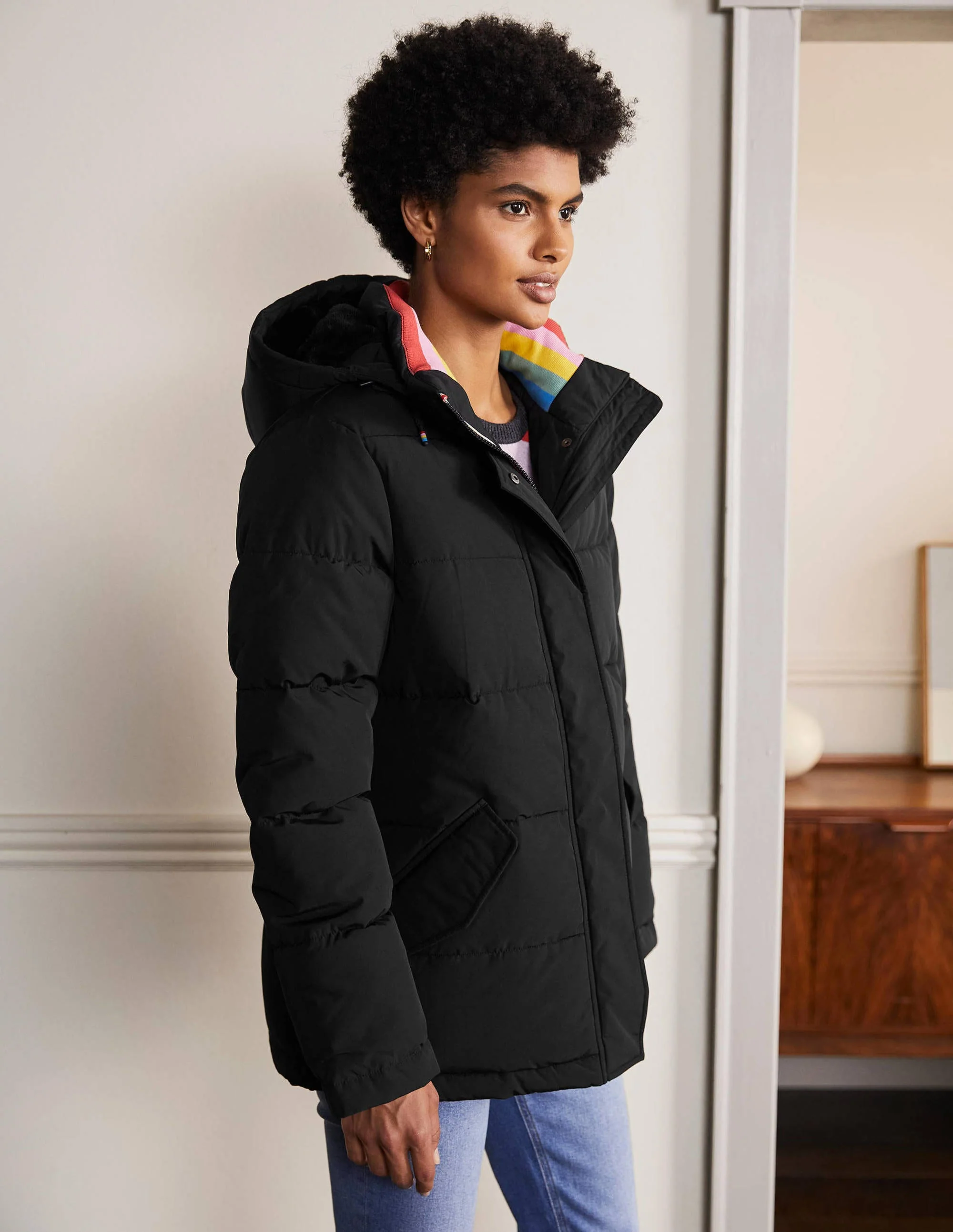 Brecon Puffer Coat-Black - Image 5