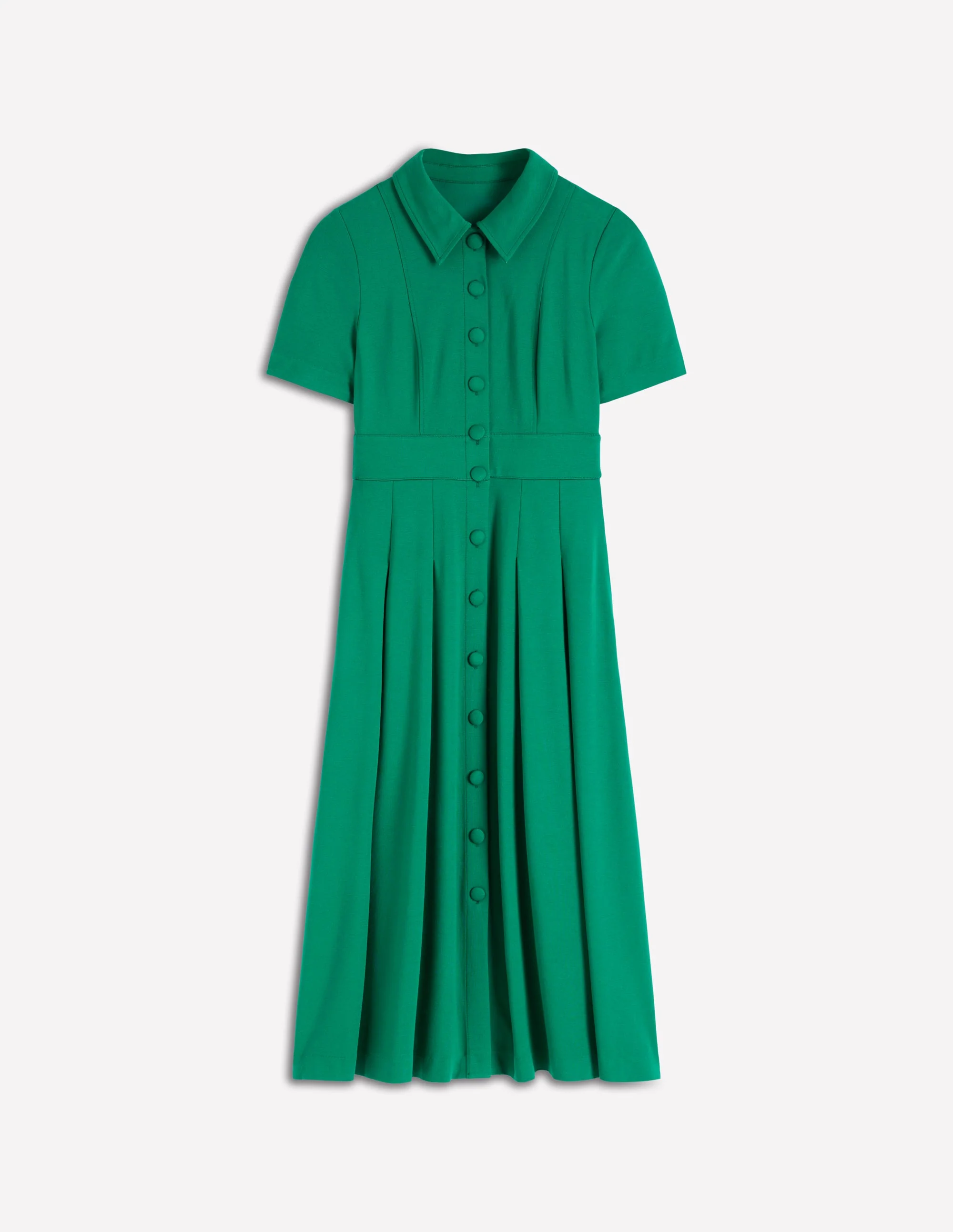 Bridget Ponte Shirt Dress-Jewel Green - Image 5