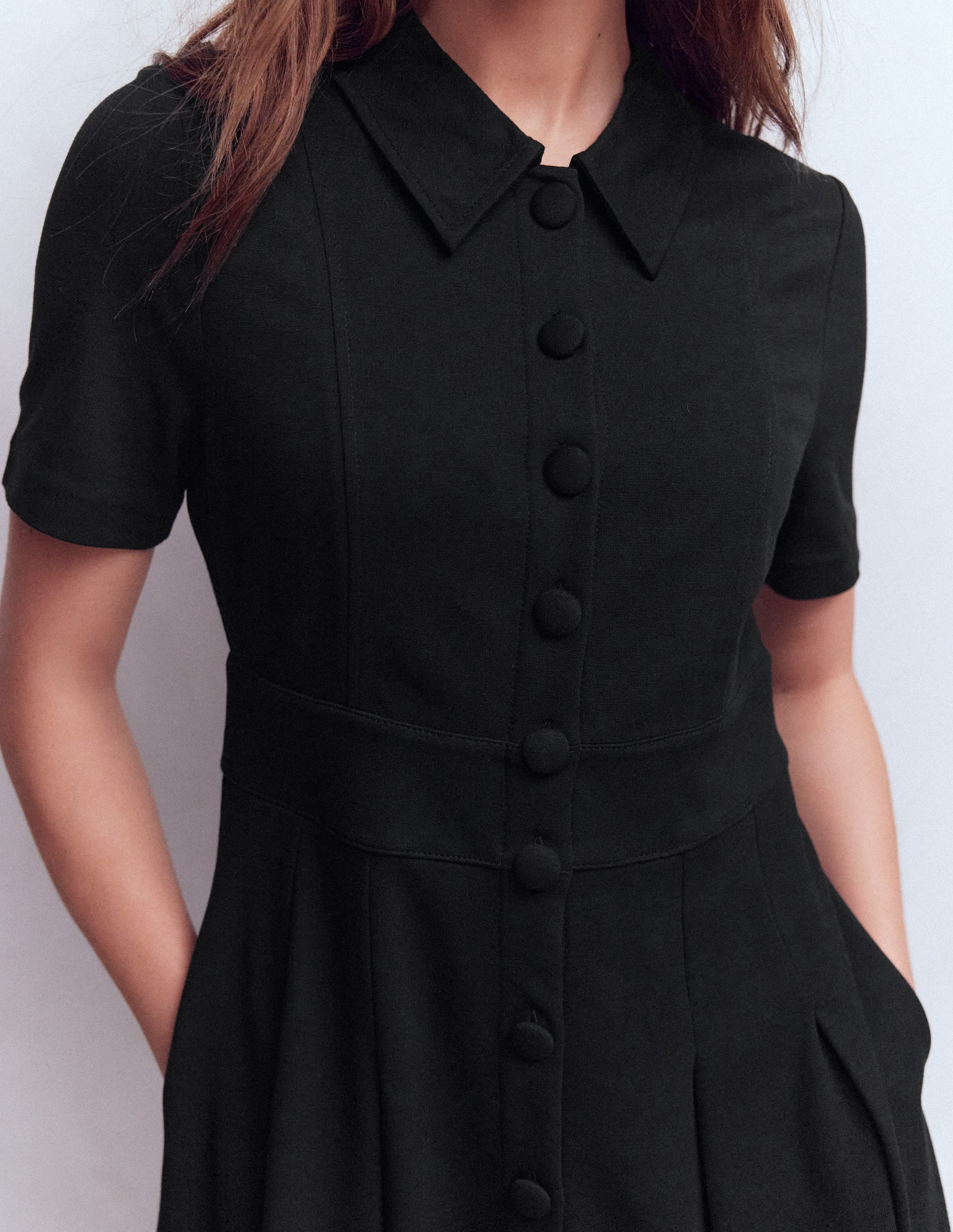 Bridget Ponte Short Dress-Black - Image 3