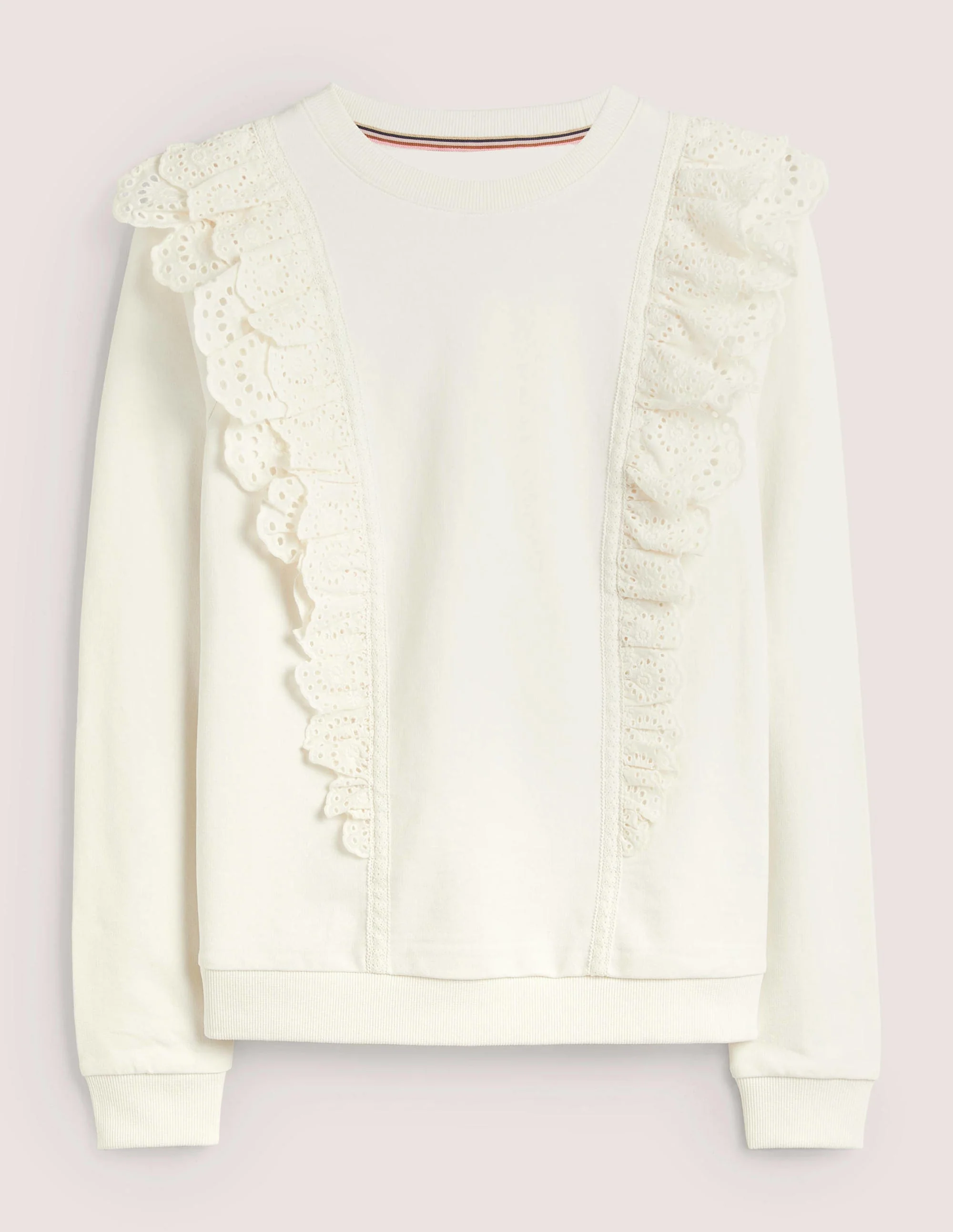 Broderie Insert Sweatshirt-Ivory - Image 5