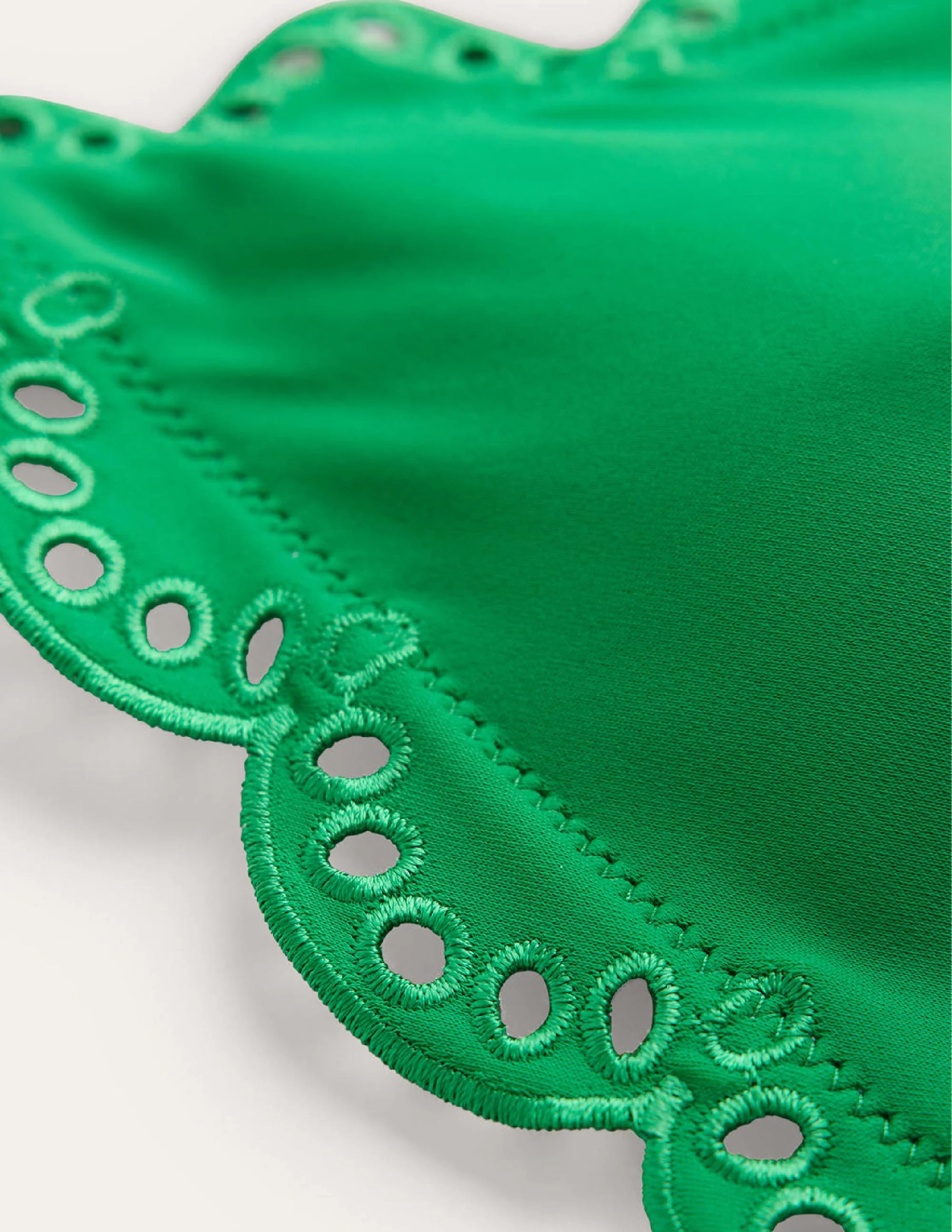 Broderie Triangle Bikini Top-Green Pepper - Image 6