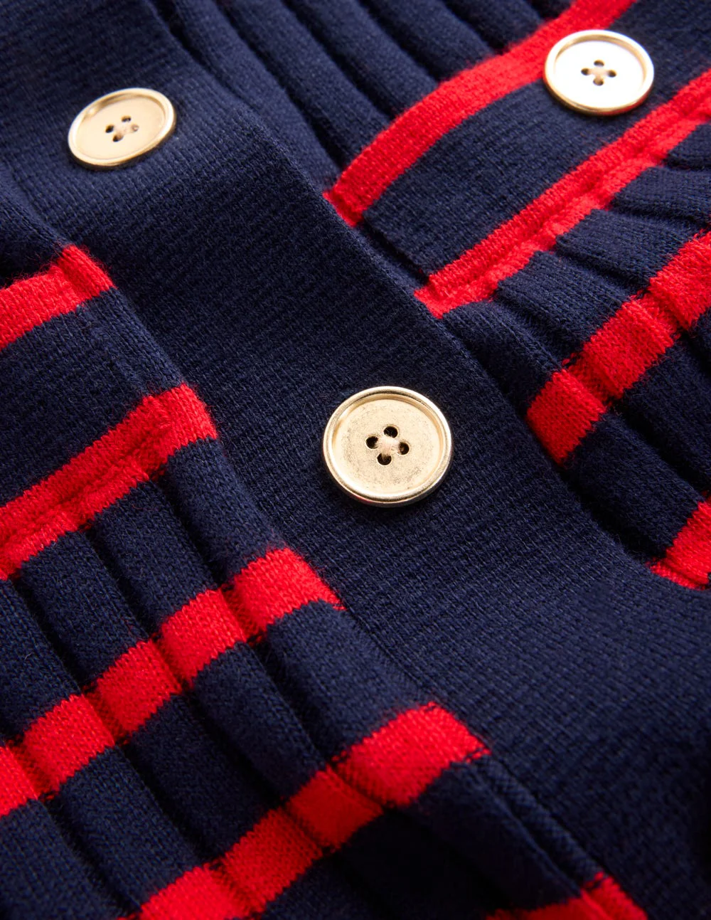Brönte Knitted Rib Shirt Dress-Navy and Red Stripe - Image 8
