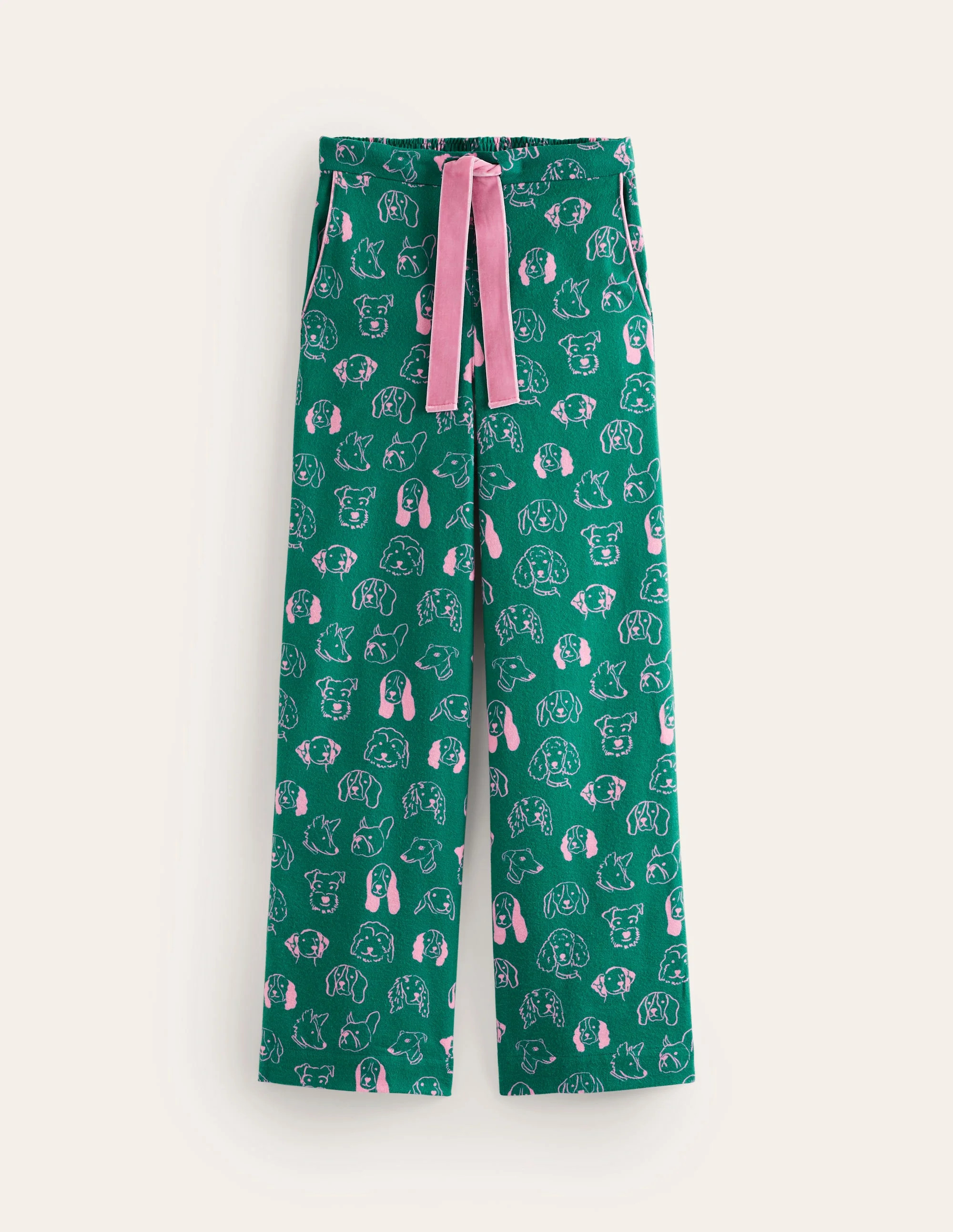 Brushed Cotton Pajama Pants-Malachite, Dogs - Image 5