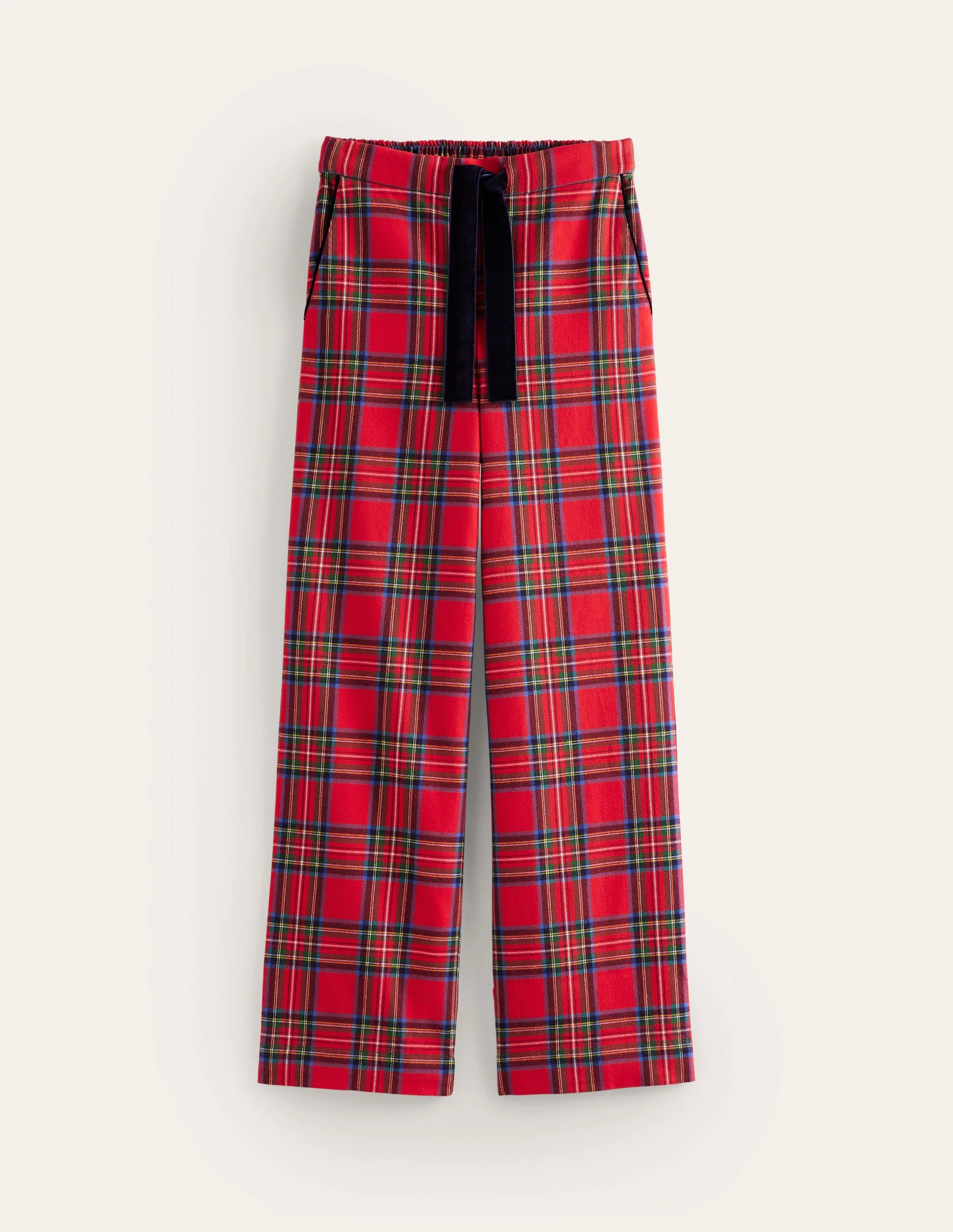 Brushed Cotton Pajama Pants-Red and Blue Check - Image 5