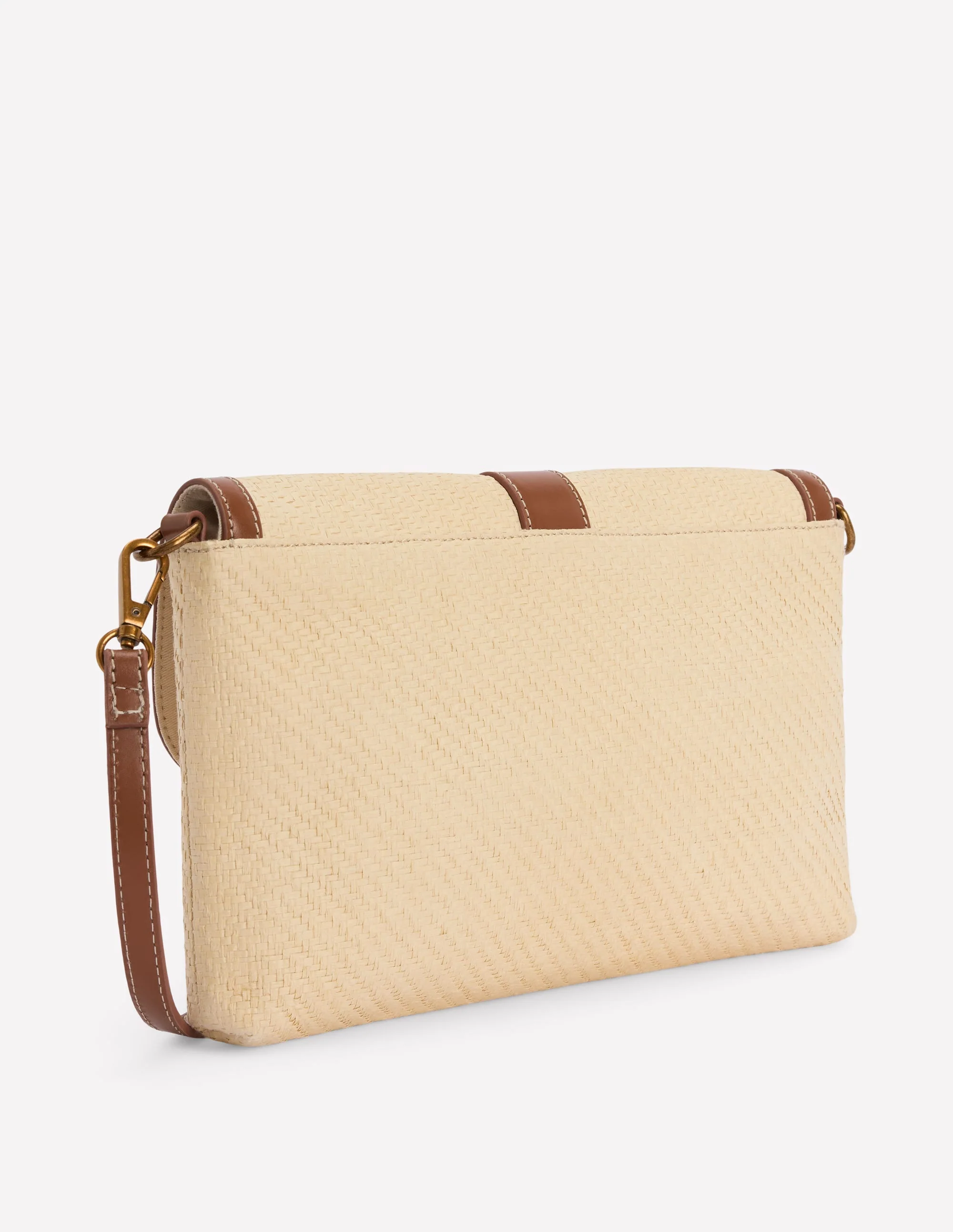 Buckle Crossbody Bag-Natural Raffia - Image 4