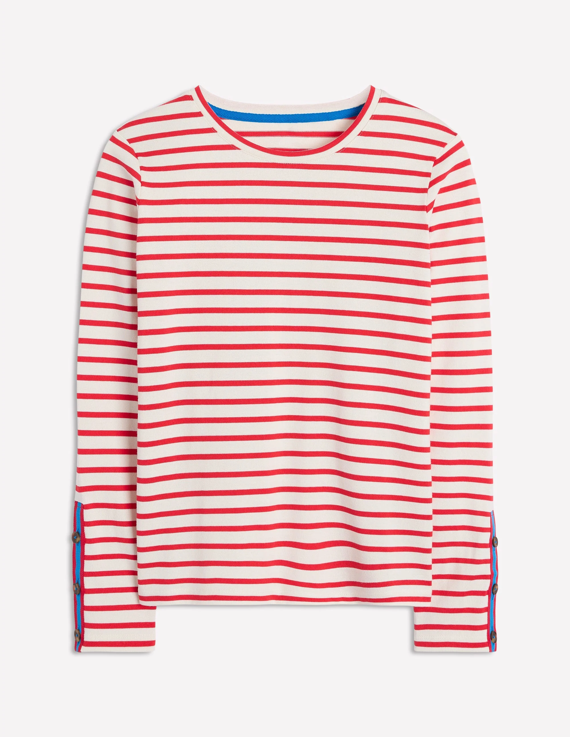 Button Cuff Mariner Breton-Red, Ivory Stripe - Image 2