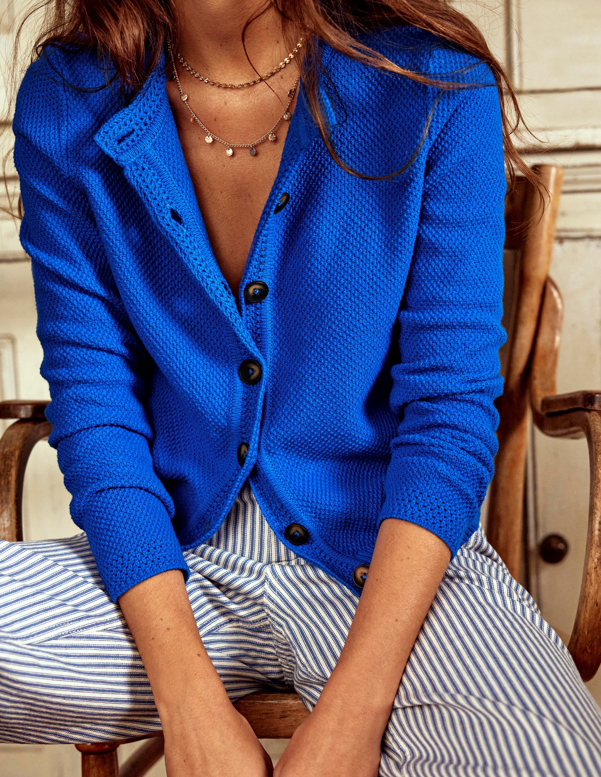 Callie Crochet Trim Cardigan-Gallery Blue - Image 6