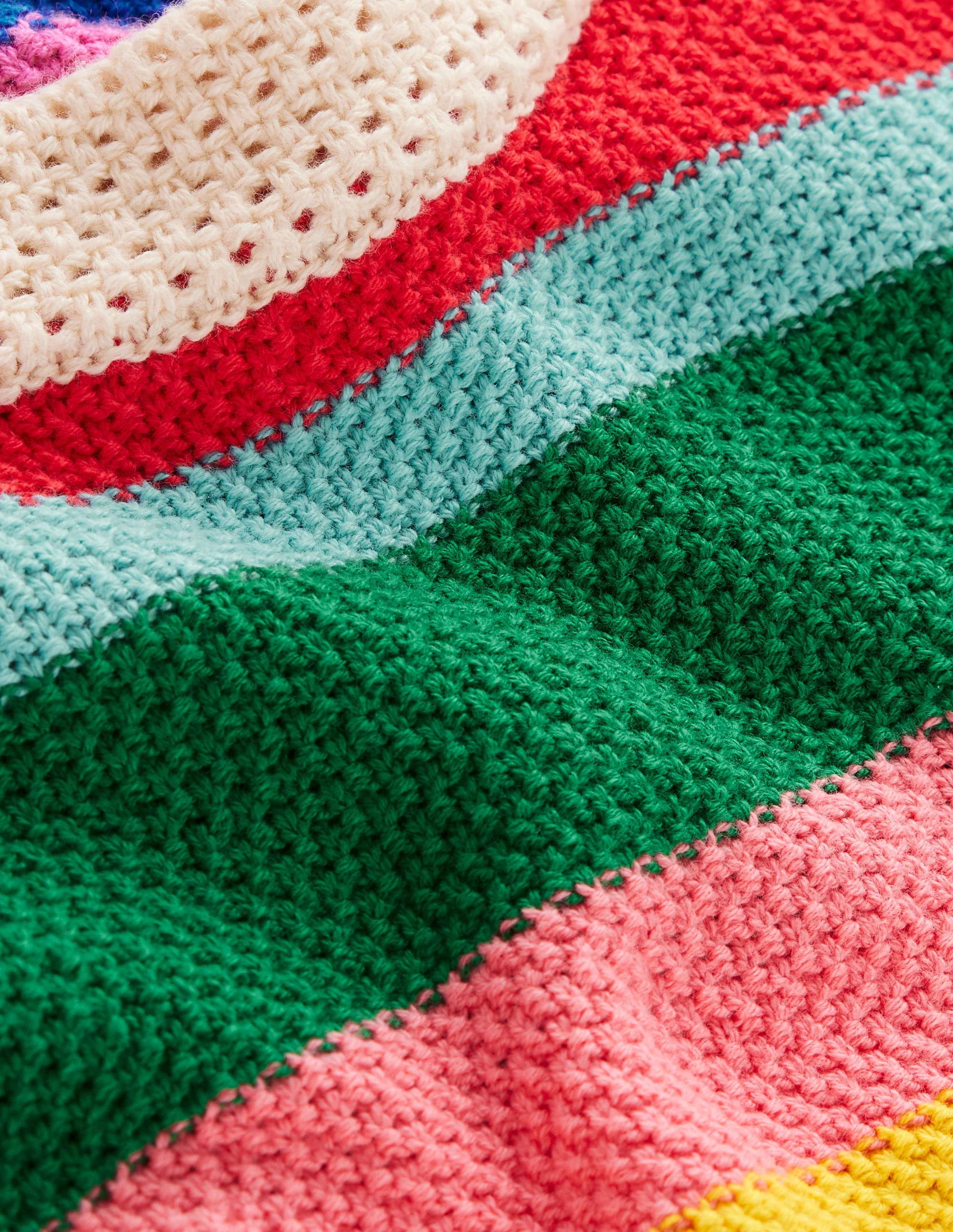 Callie Crochet Trim Sweater-Bright Rainbow Stripe Large - Image 8