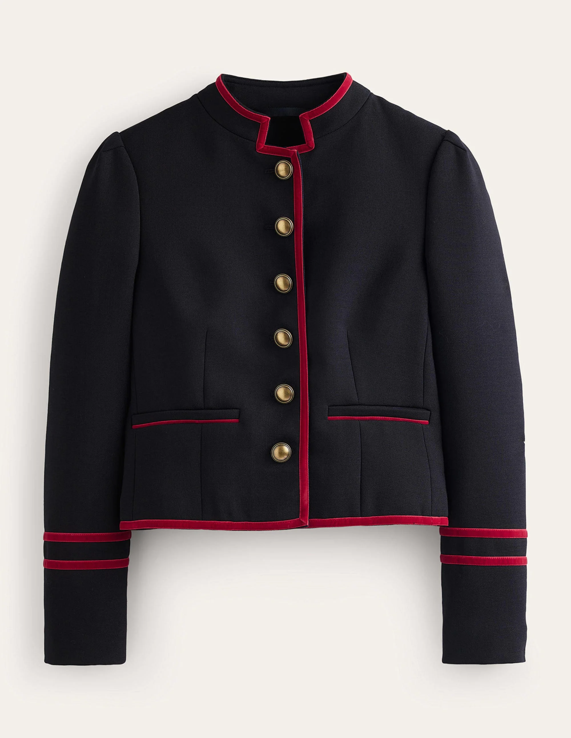 Cambridge Military Jacket-French Navy,Red Trim - Image 8