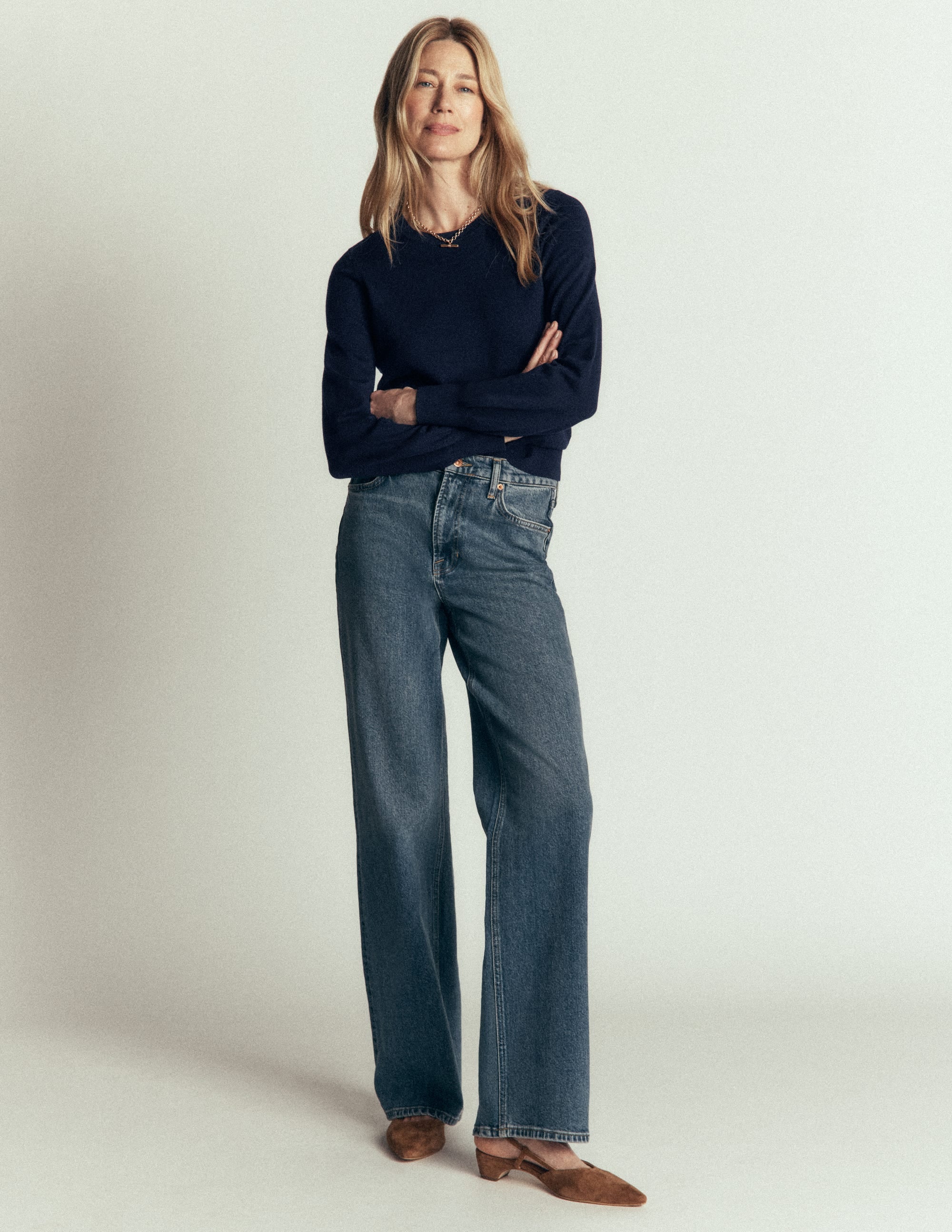 Camilla Cotton Crew Jumper-Navy - Image 4