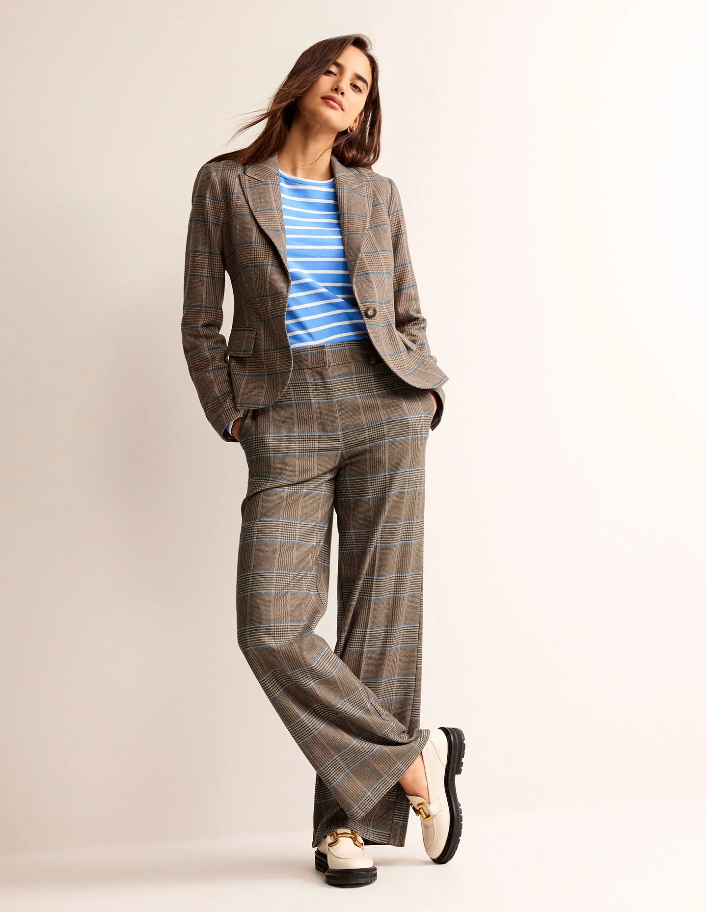 Canonbury Wool Blazer-Camel and Pink Prince of Wales - Image 4