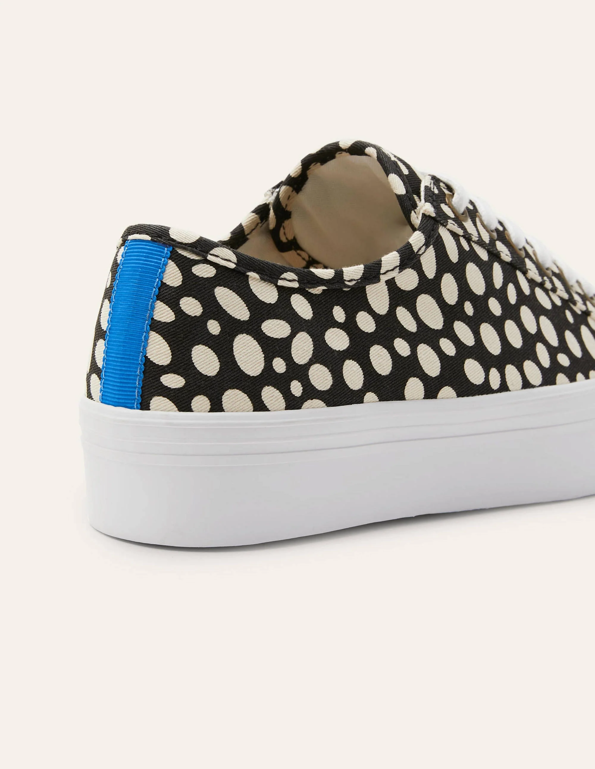Canvas Flatform Plimsolls-Black/Ivory Animal - Image 3
