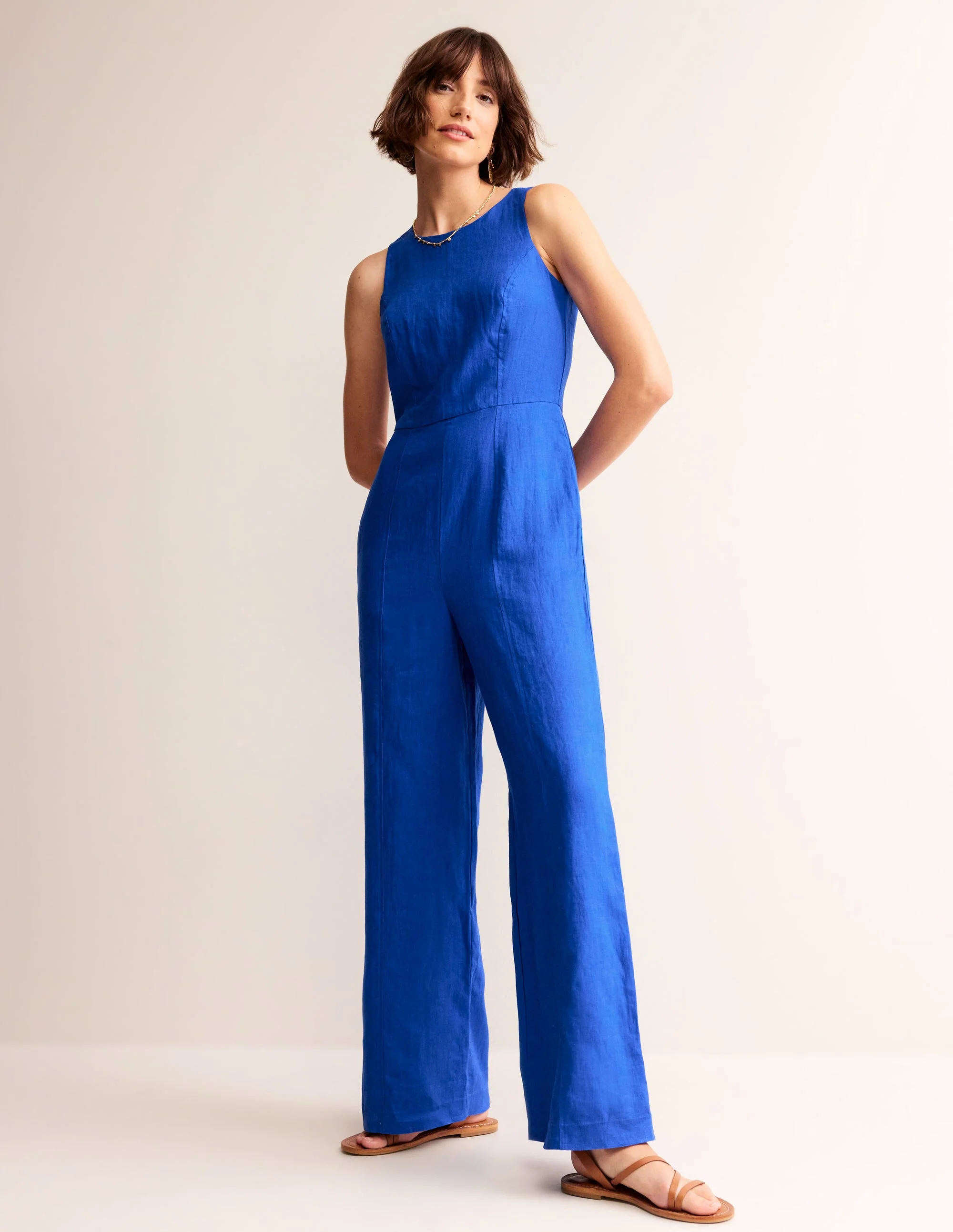 Carla Linen Jumpsuit-Surf The Web - Image 4