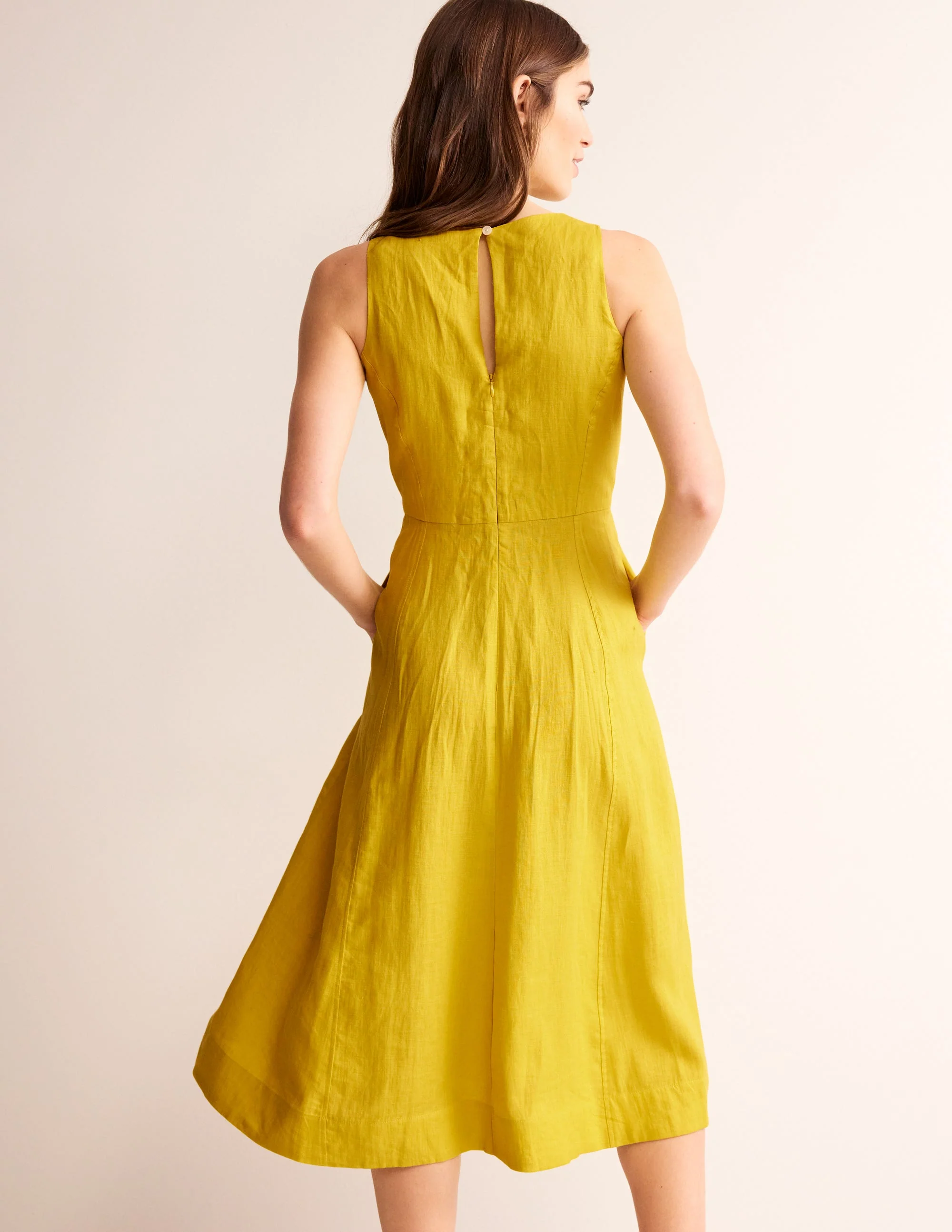 Carla Linen Midi Dress-Passion Fruit - Image 3