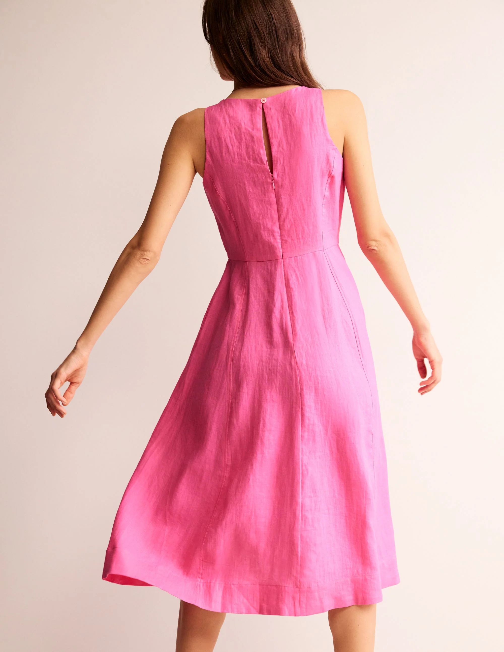 Carla Linen Midi Dress-Sangria Sunset - Image 3