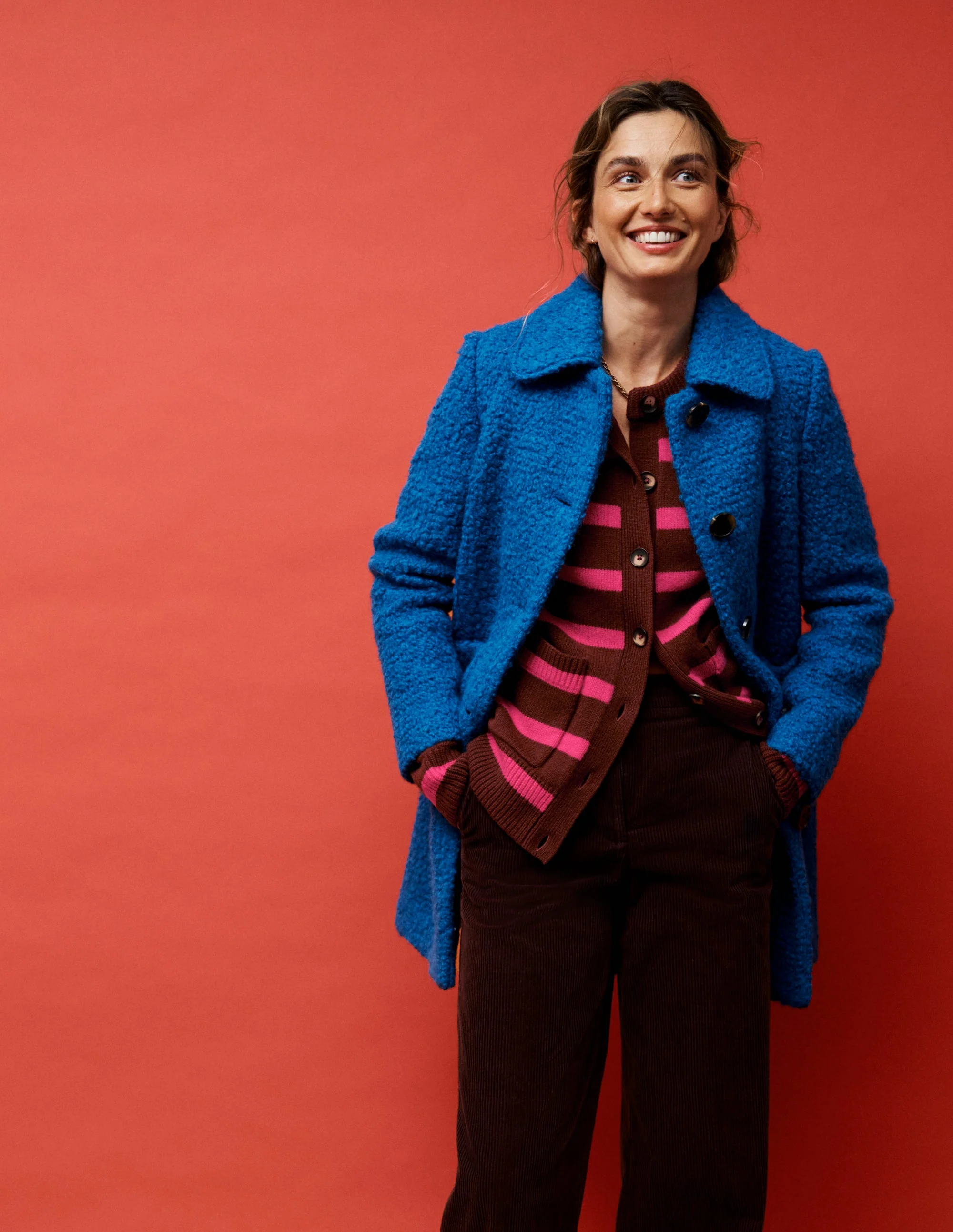 Carlisle Textured Coat-Cobalt Blue - Image 7