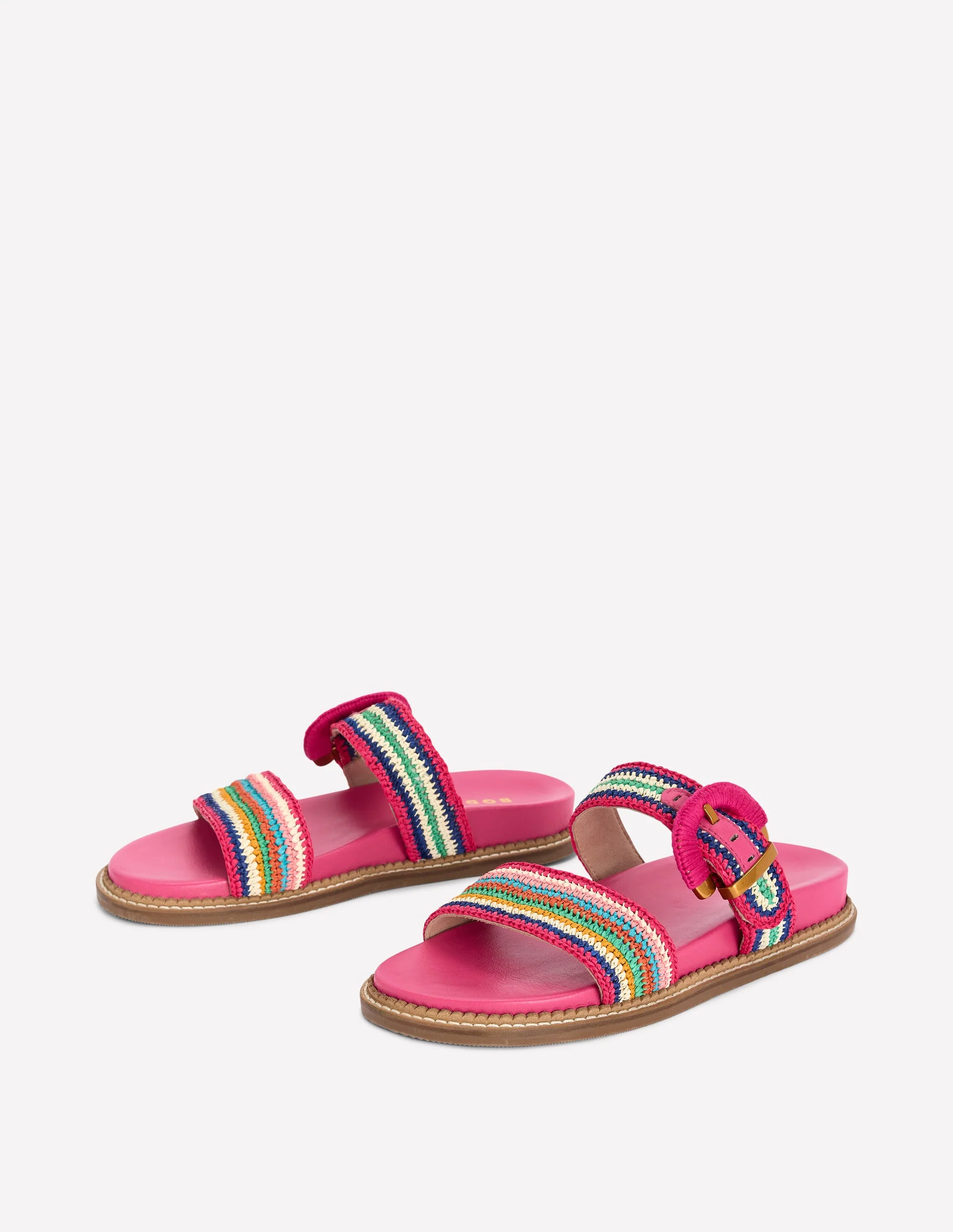Caryl Double Strap Sandals-Multi Stripe - Image 3