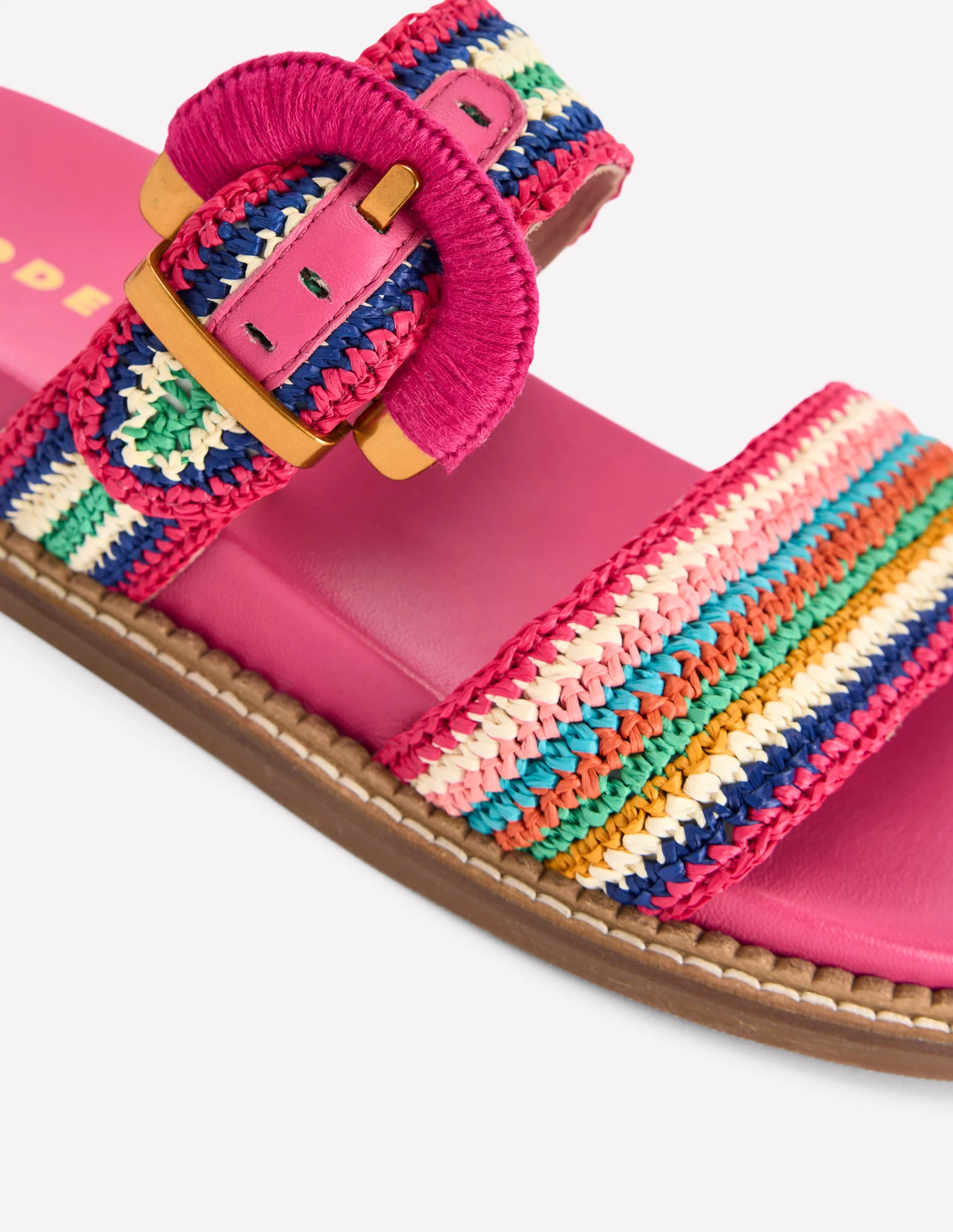 Caryl Double Strap Sandals-Multi Stripe - Image 4