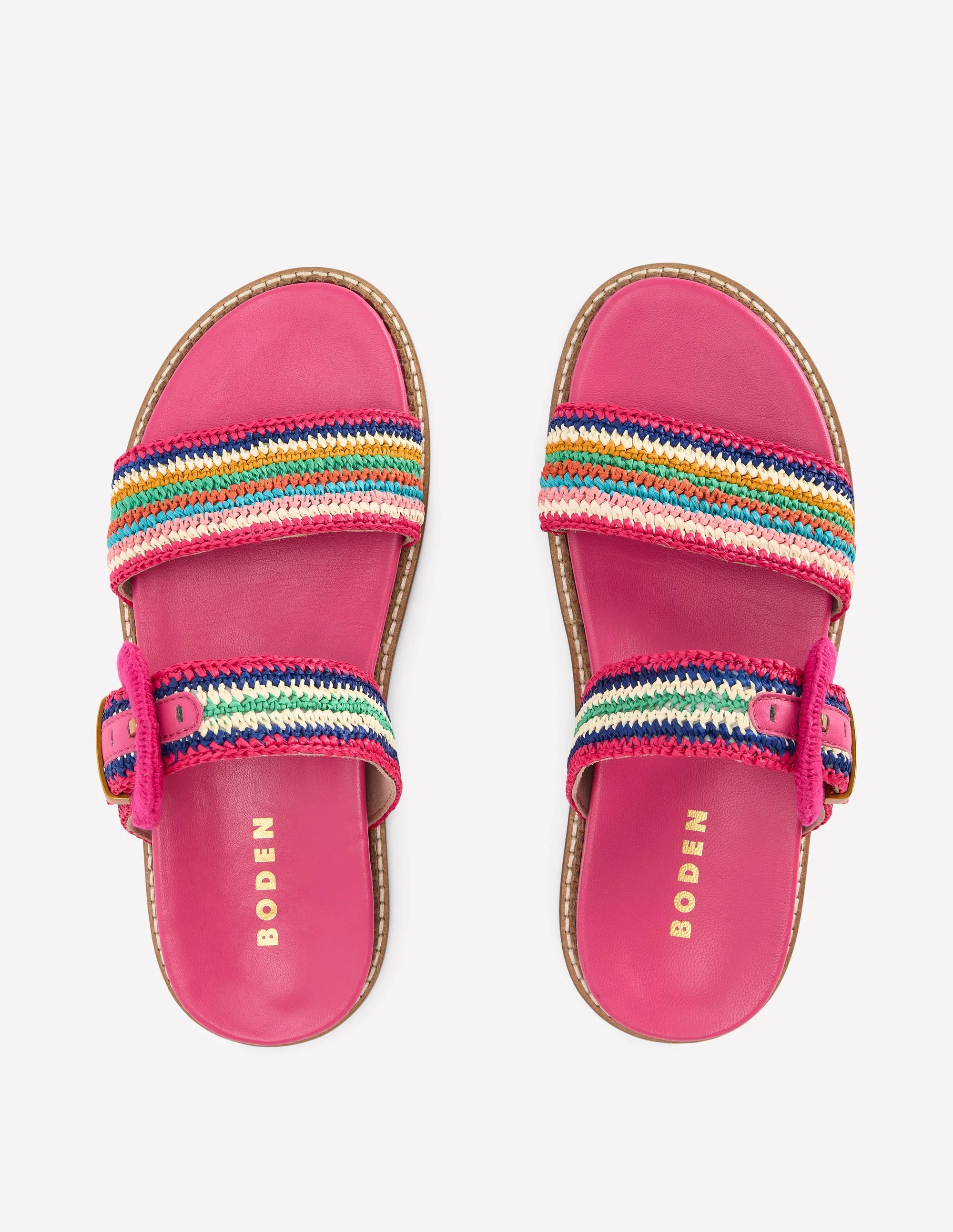 Caryl Double Strap Sandals-Multi Stripe - Image 5