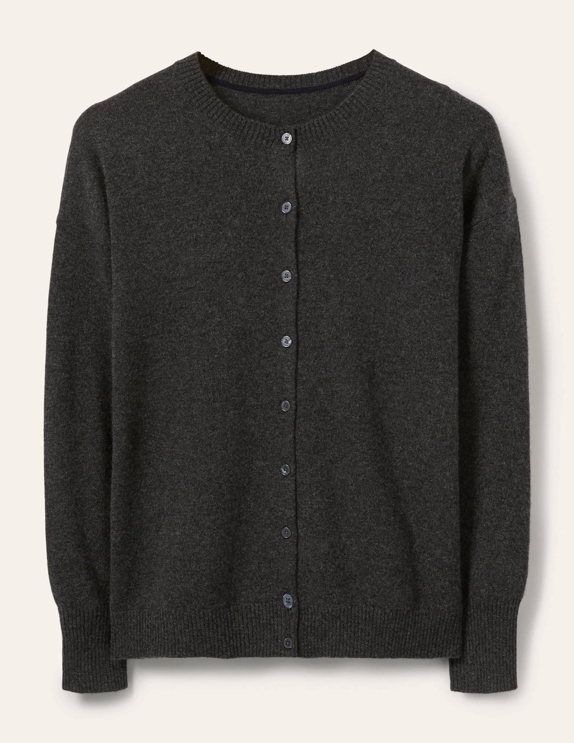 Cashmere Cardigan-Charcoal Melange - Image 5
