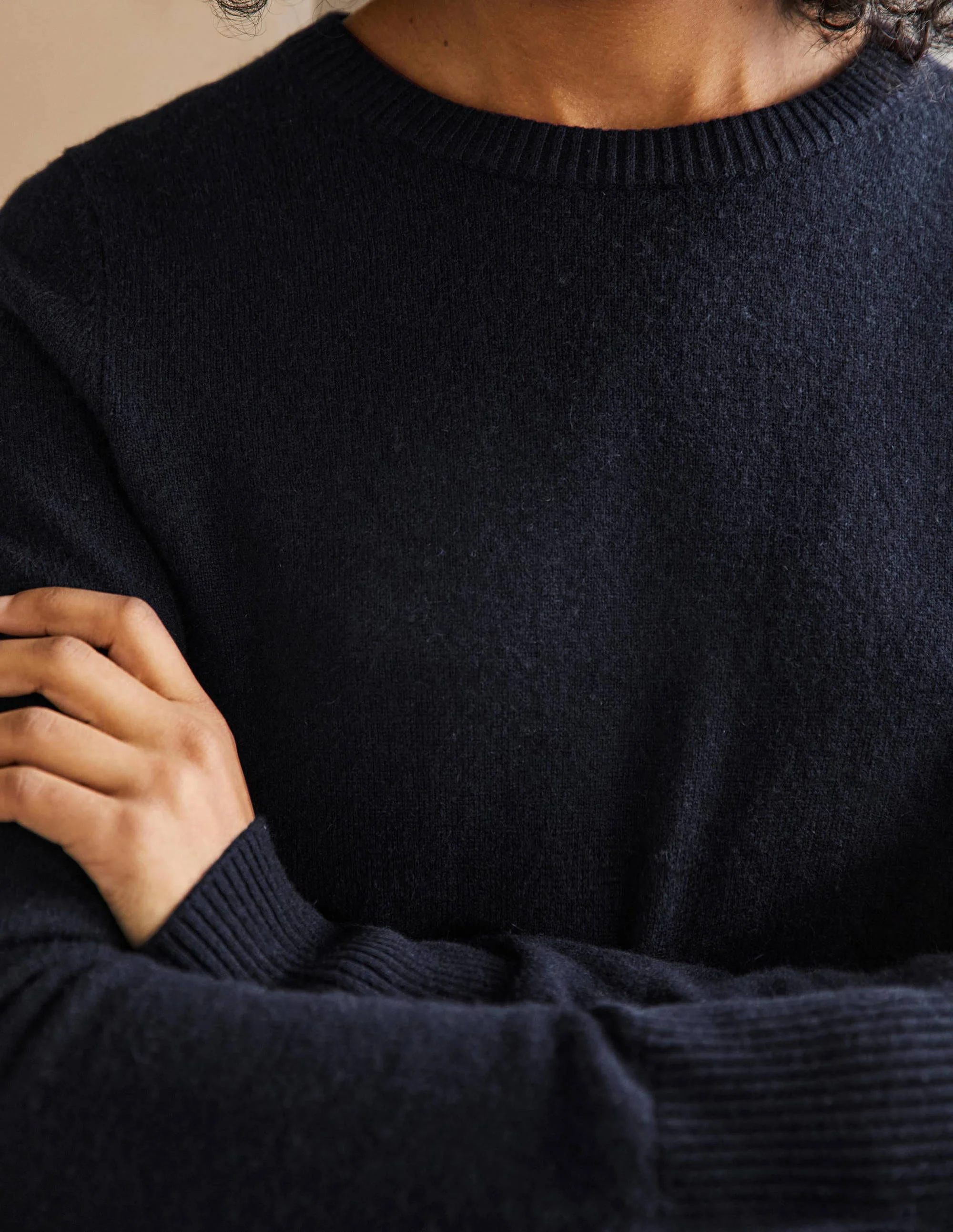 Cashmere Crew Neck Sweater-Navy - Image 2