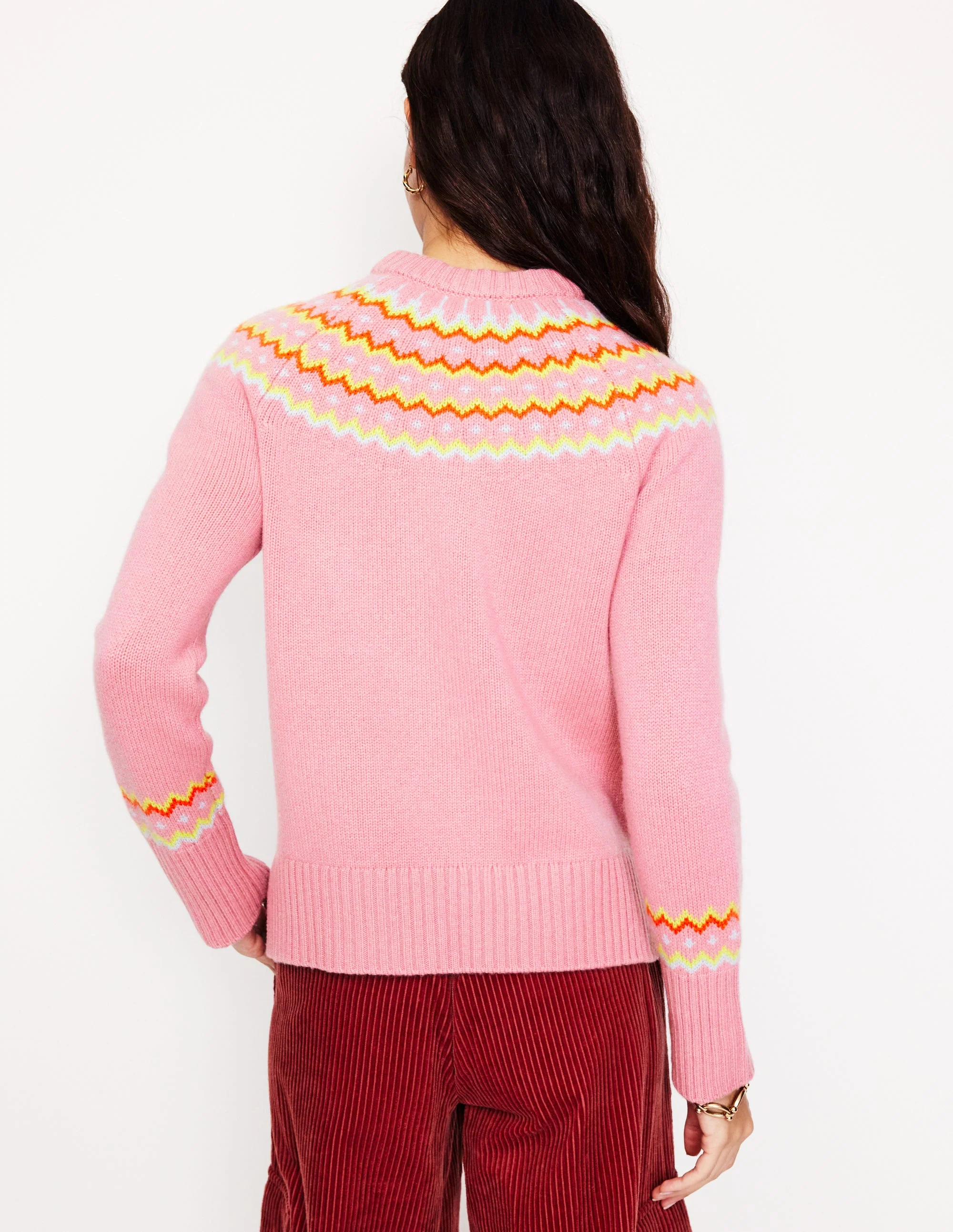 Cashmere Fair Isle Sweater-Formica Pink - Image 3