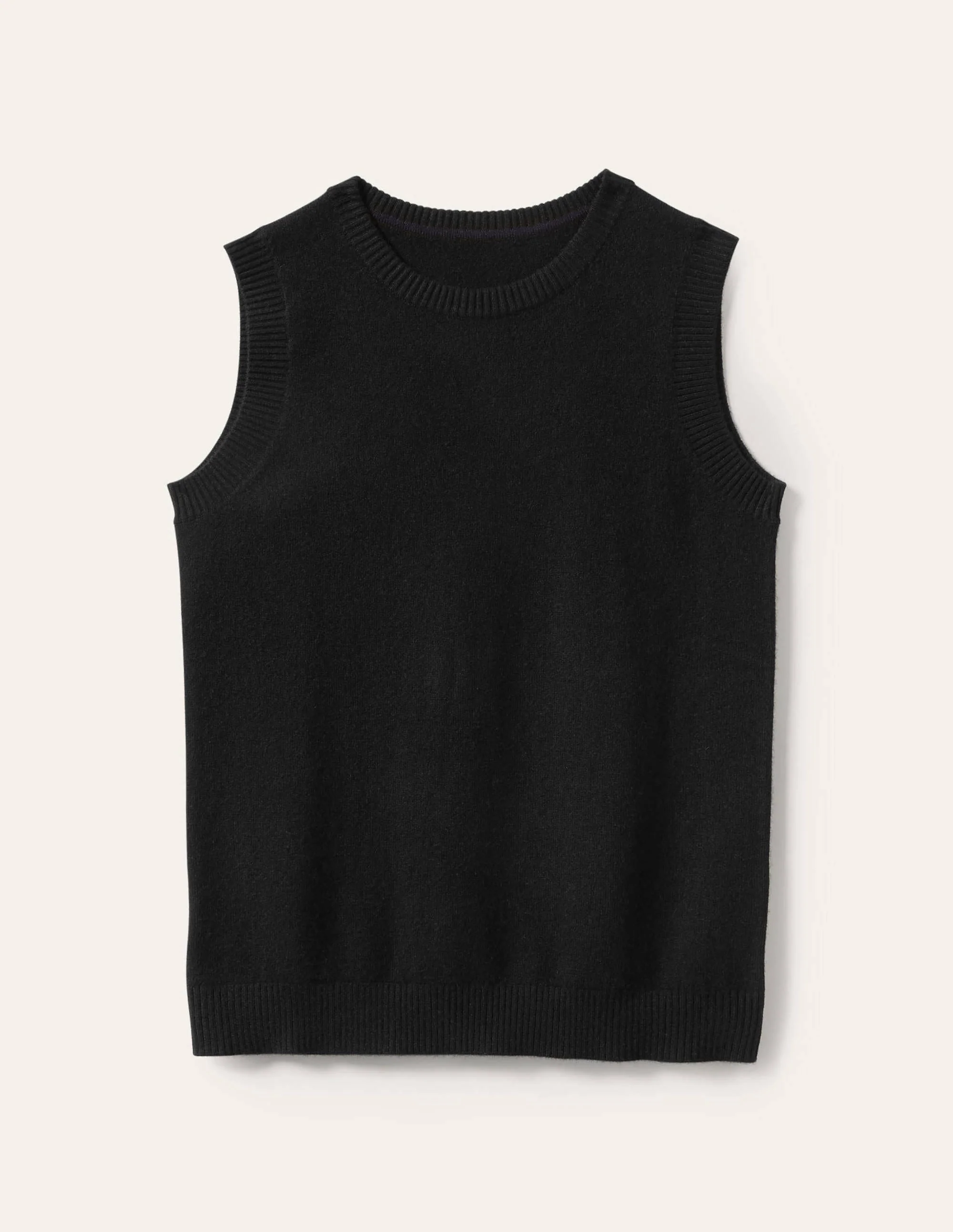Cashmere Knitted Sweater Vest-Black - Image 6