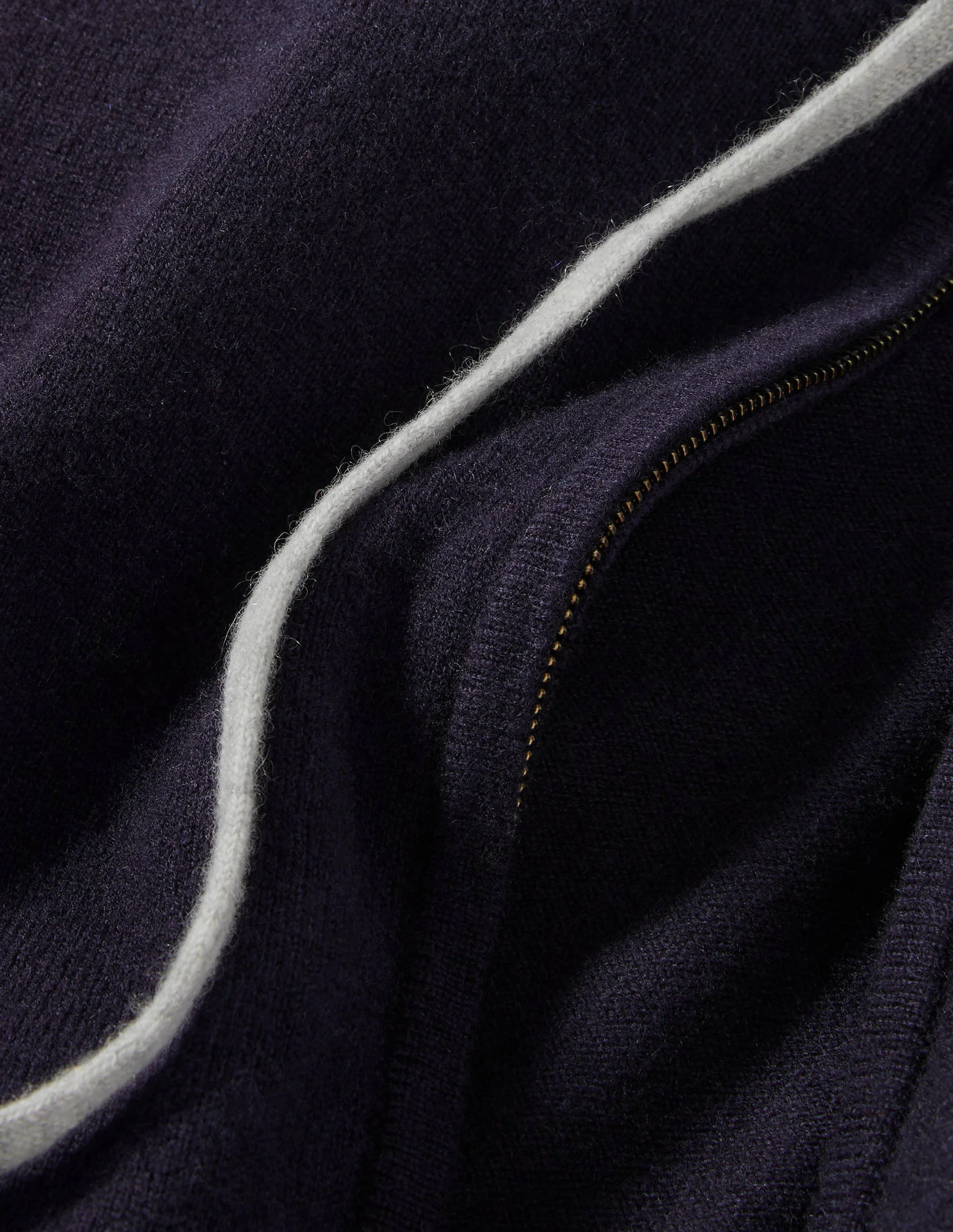 Cashmere Zip-up Hoodie-Navy - Image 6