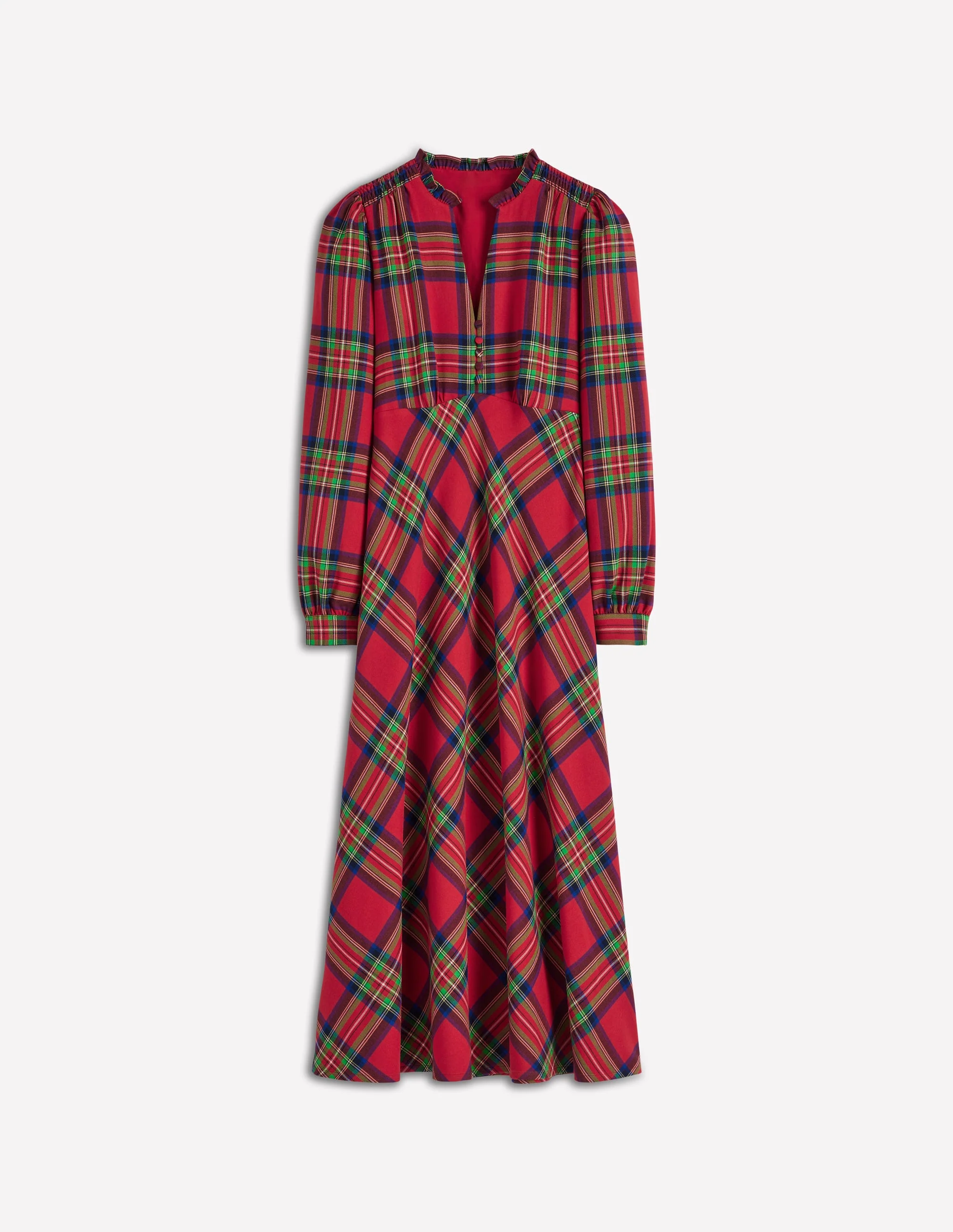 Cassie Check Tea Dress-Red, Blue and Green Check - Image 7
