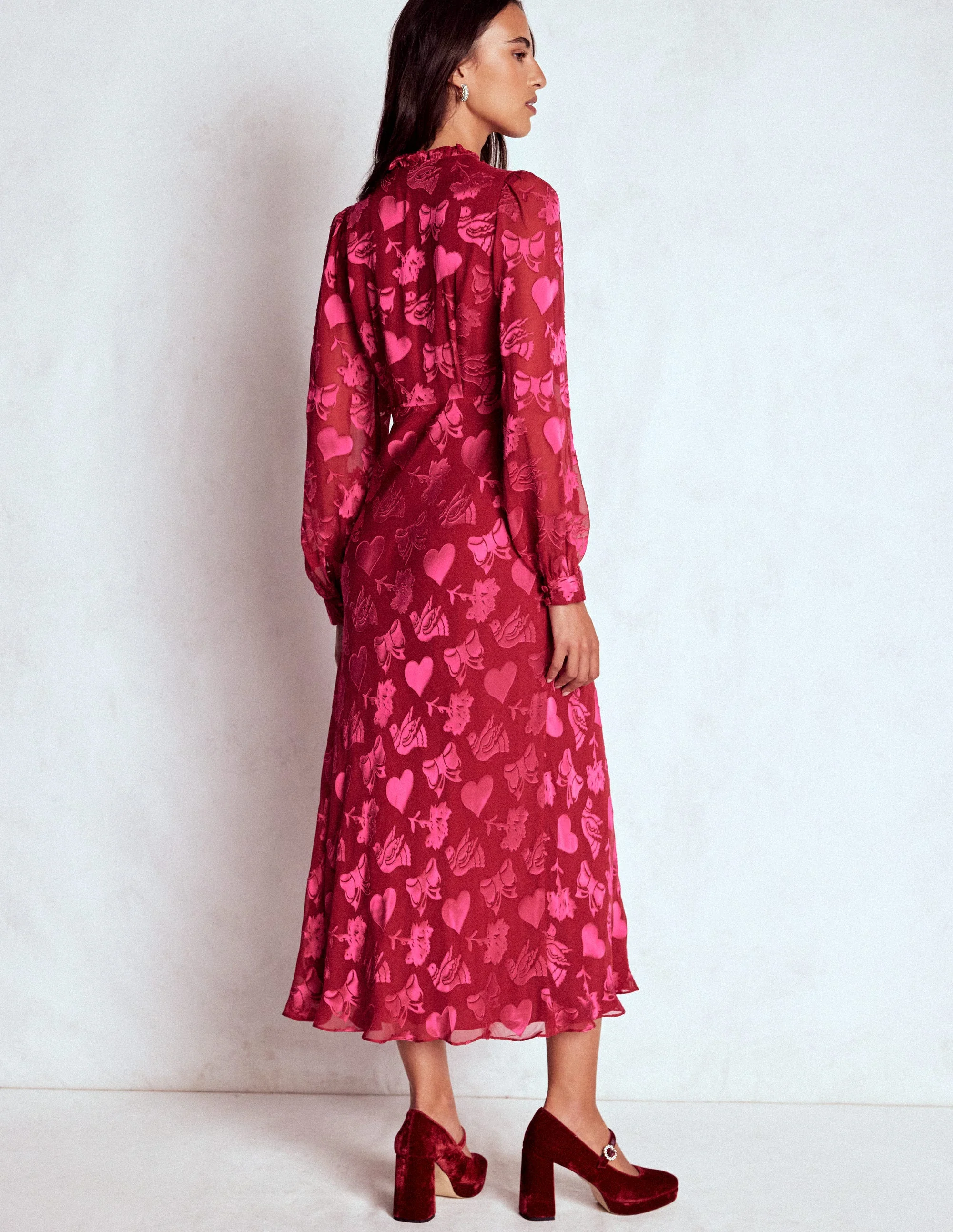 Cassie Devore Midi Tea Dress-Pink Peony, Dainty Medley - Image 3