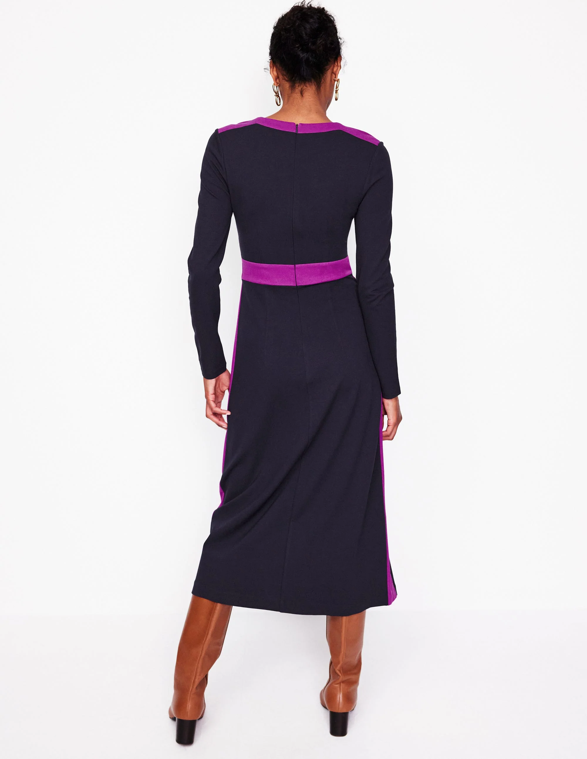 Catherine Ponte Midi Dress-Navy - Image 3
