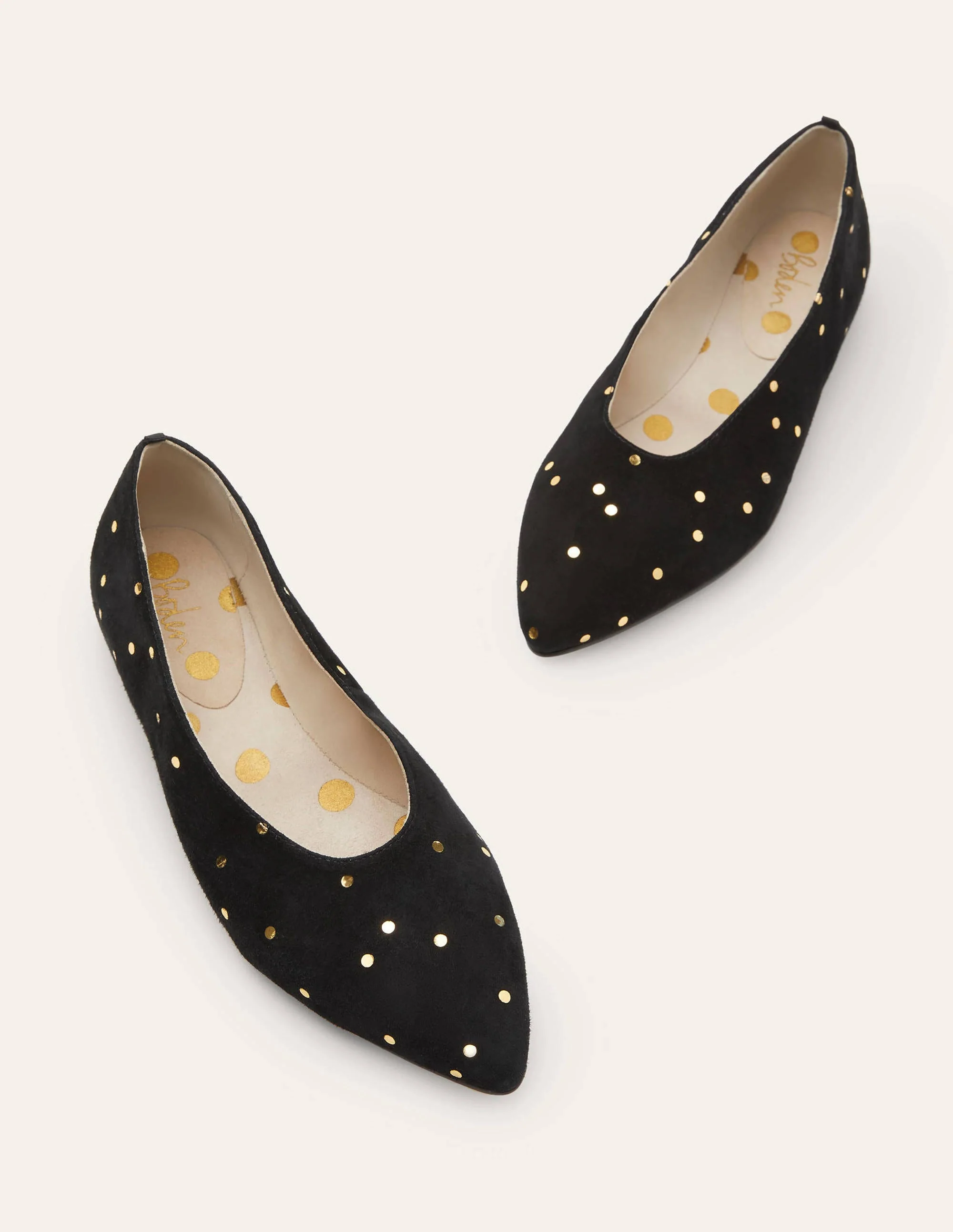 Catriona Ballerinas-Black and Gold, Scattered Spot - Image 3