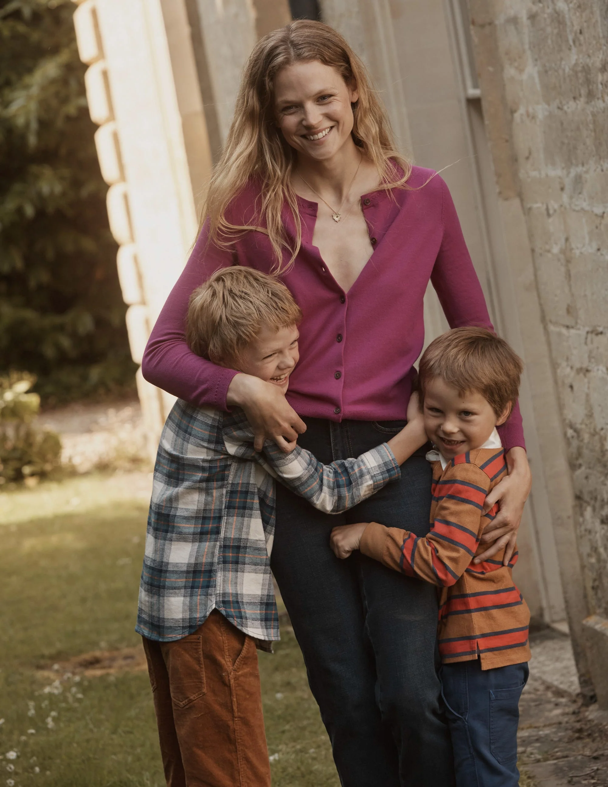 Catriona Cotton Cardigan-Festival Fuchsia - Image 5