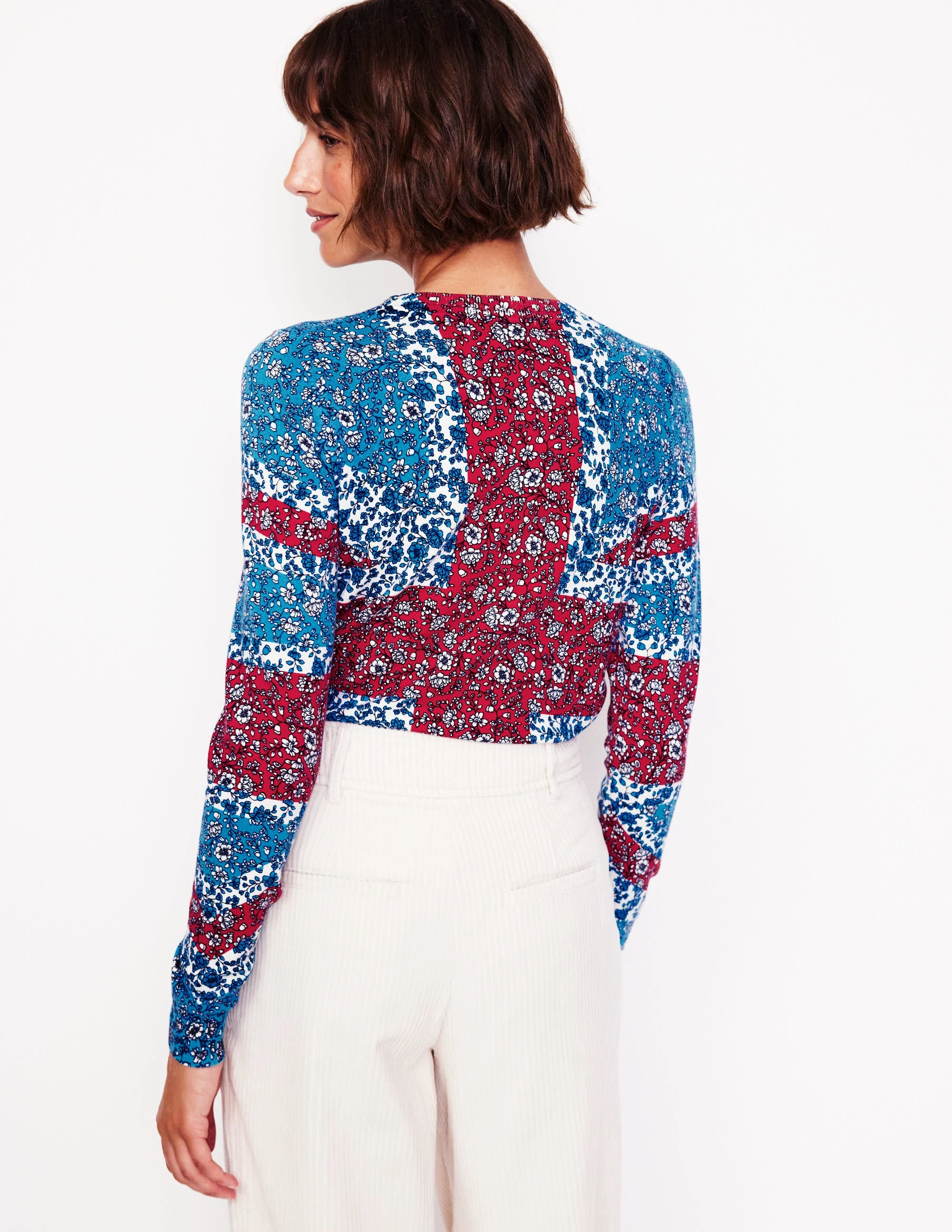 Catriona Cotton Crew Jumper-Cerulean Blue, Union Jack - Image 3