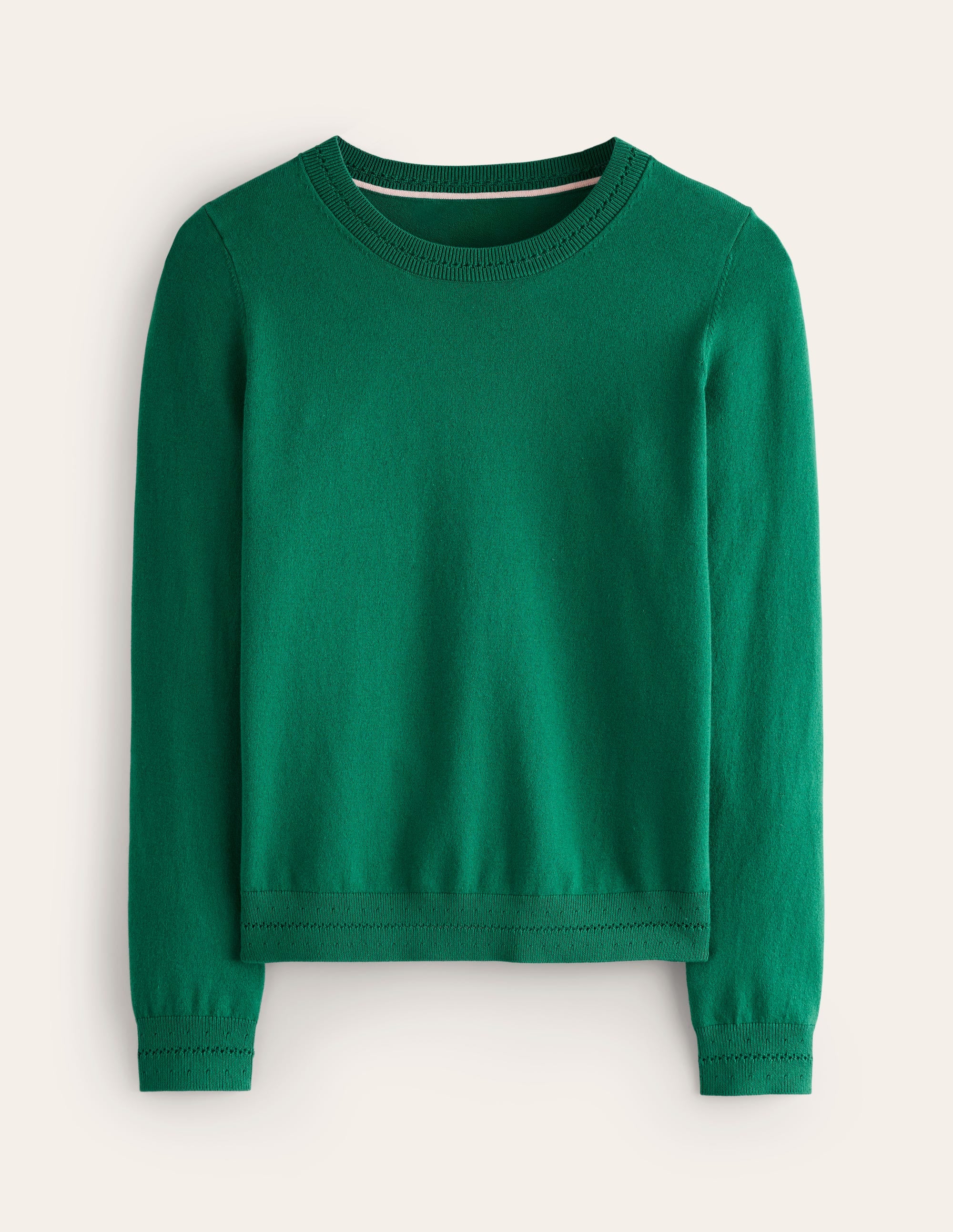 Catriona Cotton Crew Jumper-Malachite Green - Image 5