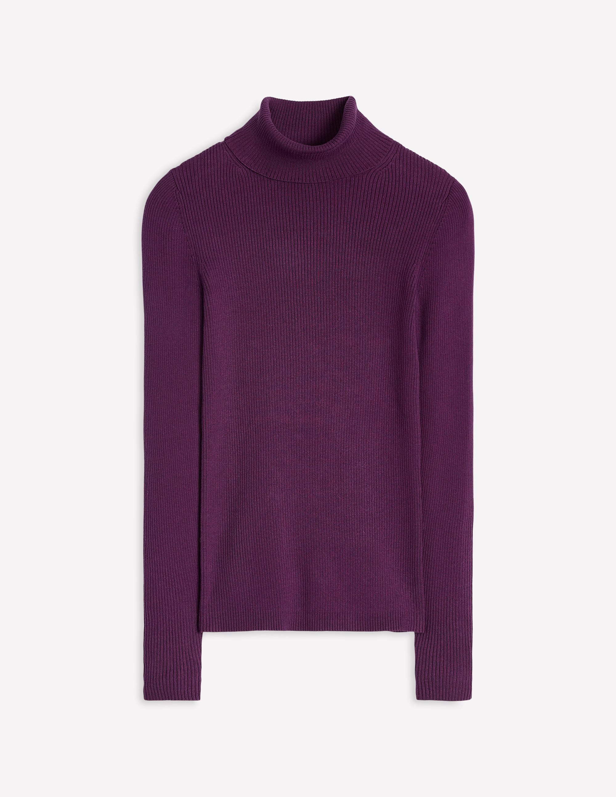 Catriona Roll Neck Jumper-Damson Purple - Image 5