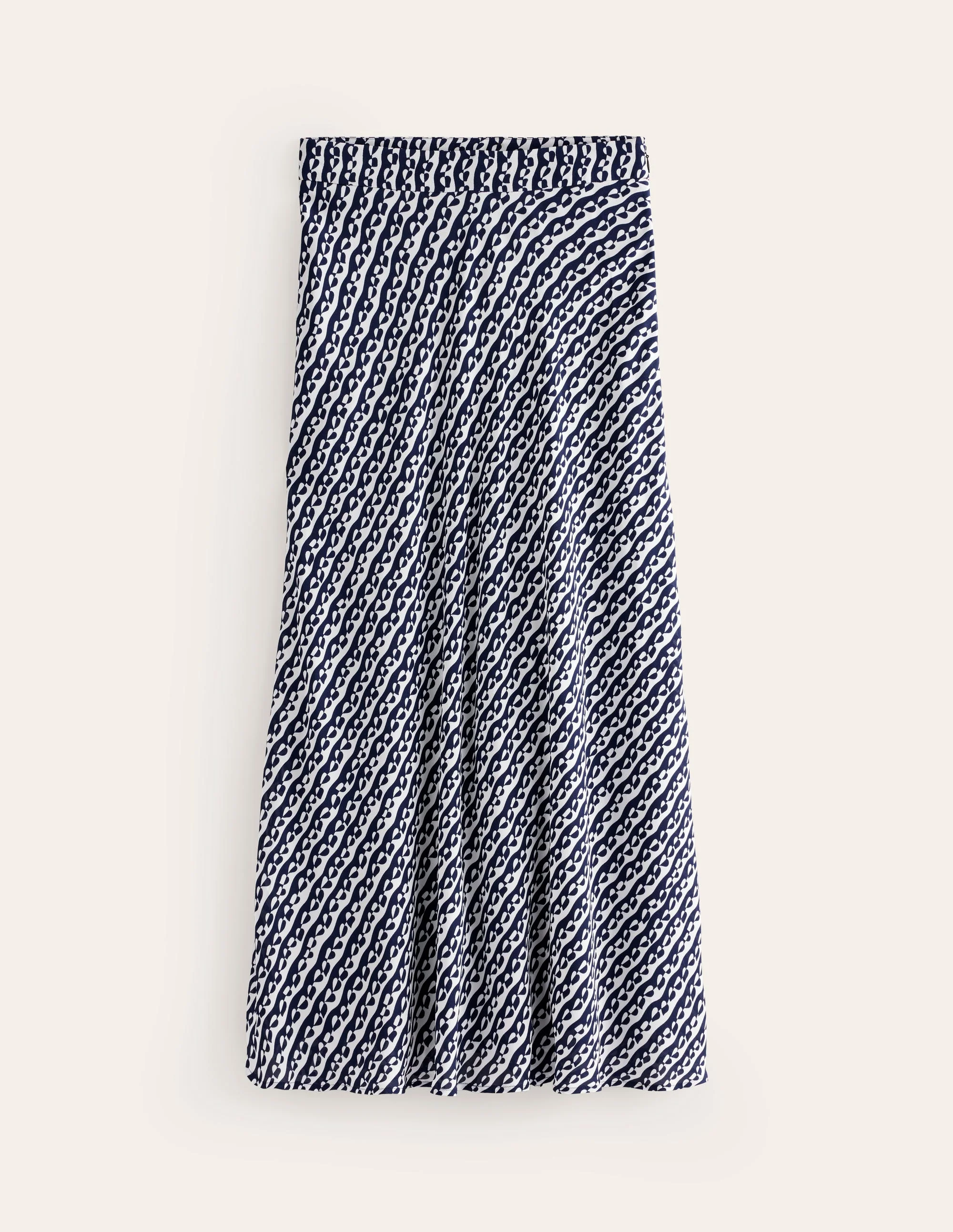 Cecelia Midi Skirt-French Navy, Abstract Heart - Image 5