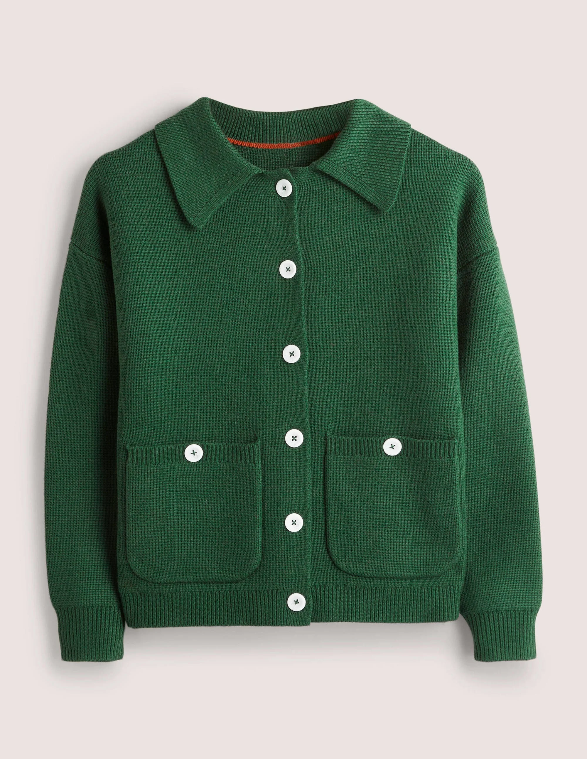Charlotte Collared Cardigan-Hunter Green - Image 6
