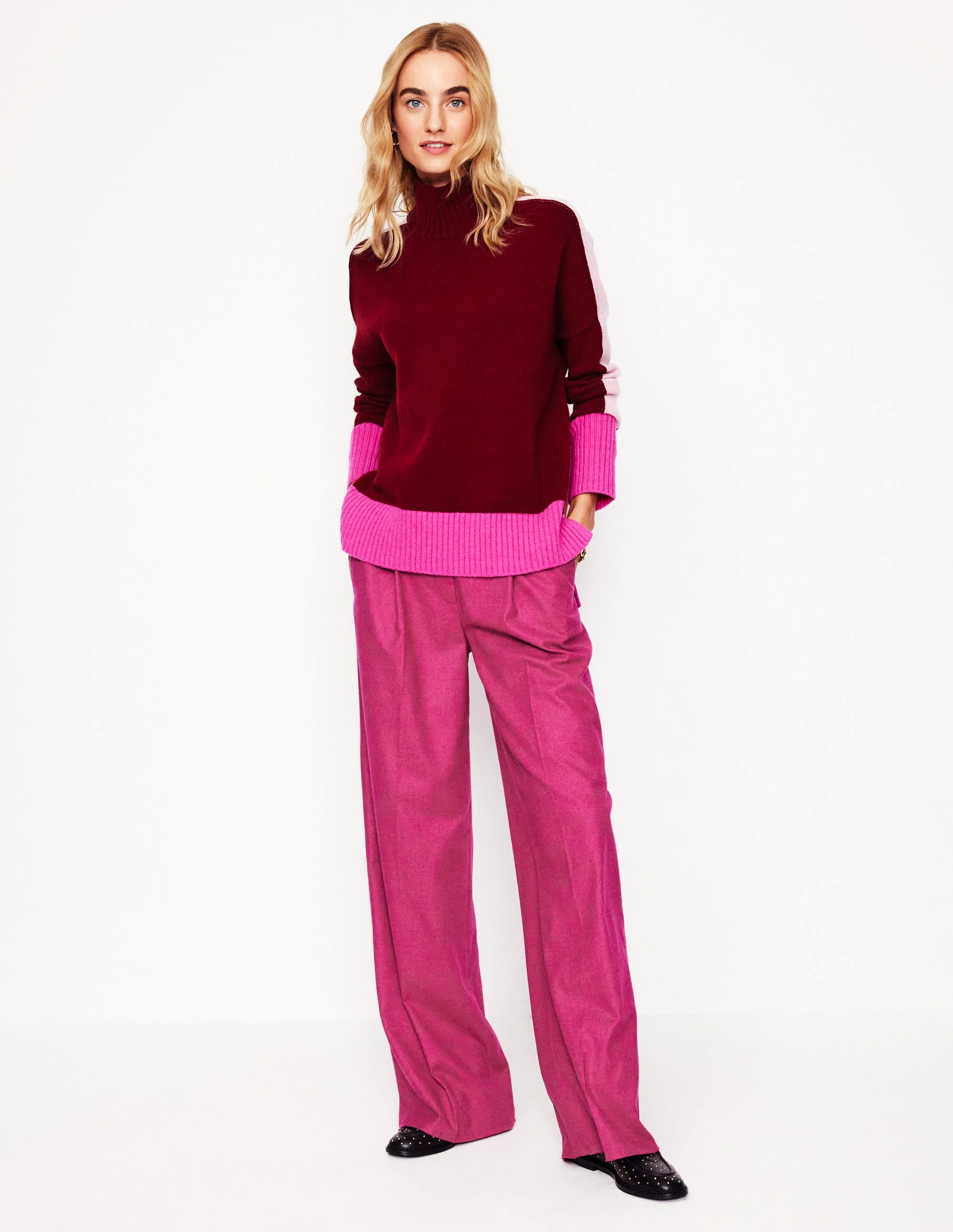 Chiswick Wool Blend Pants-Cherry Jam - Image 5