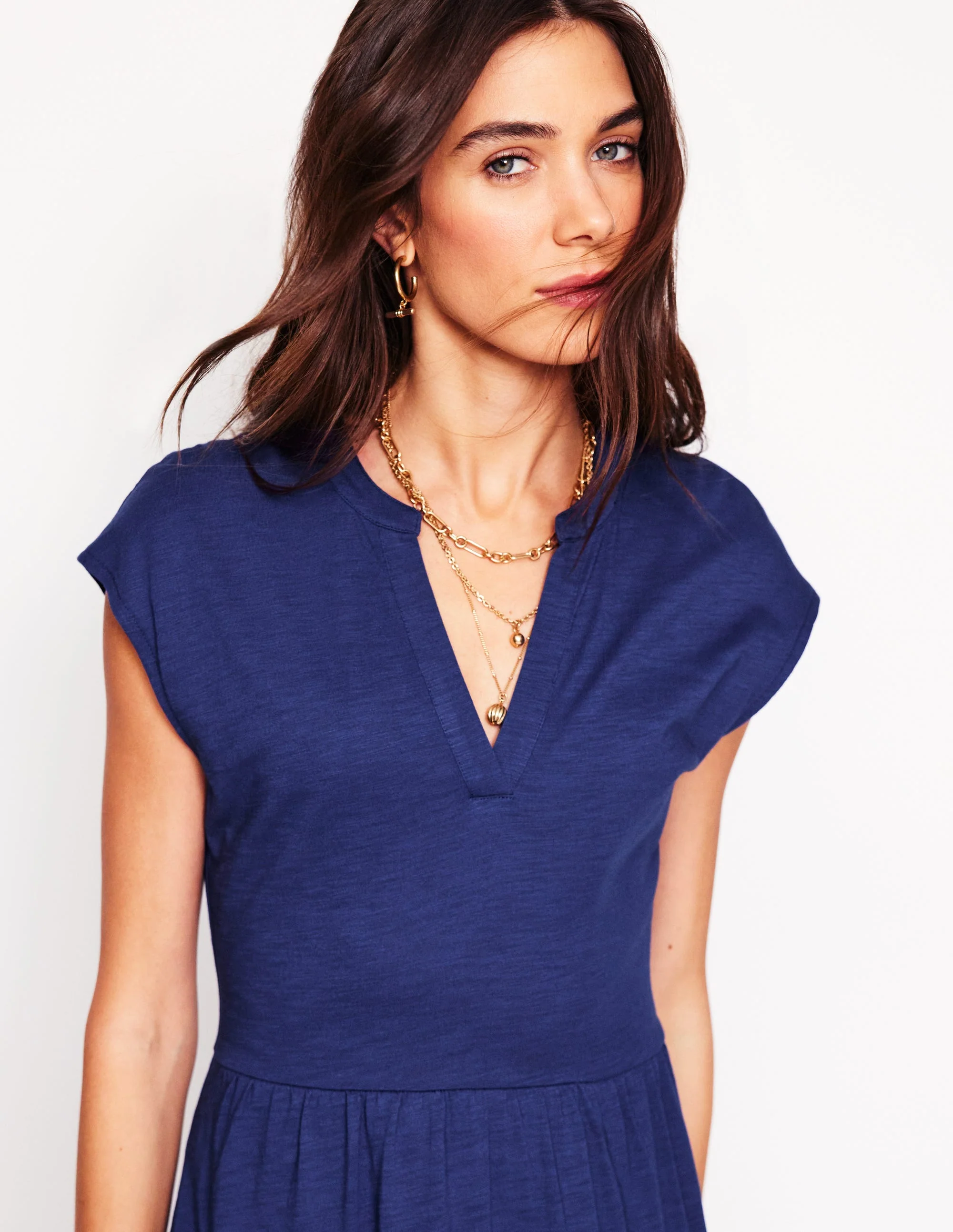 Chloe Jersey Midi Dress-Starboard Blue - Image 3