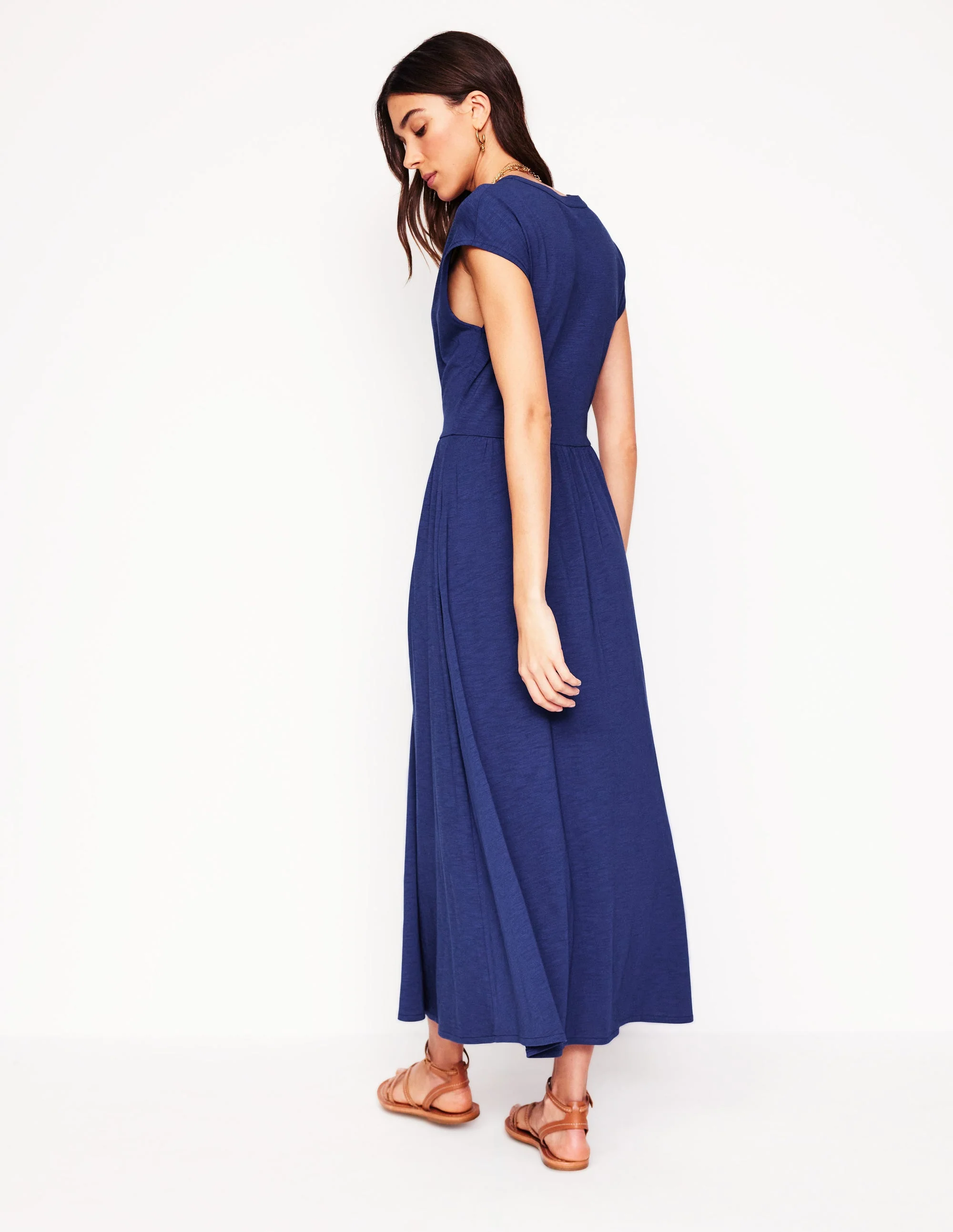 Chloe Jersey Midi Dress-Starboard Blue - Image 4