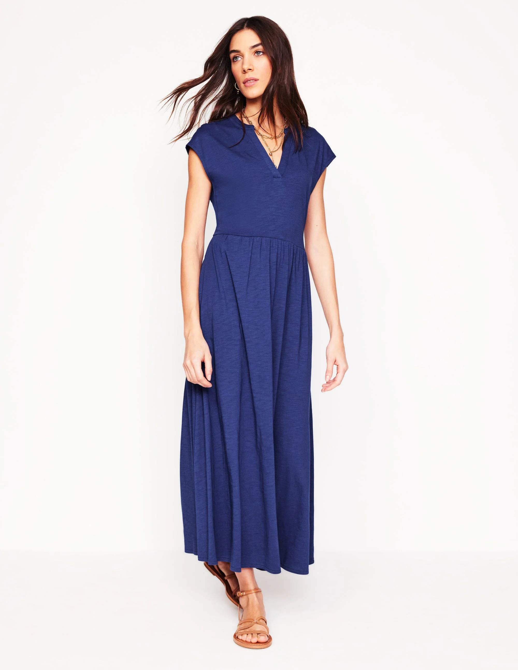 Chloe Jersey Midi Dress-Starboard Blue - Image 5