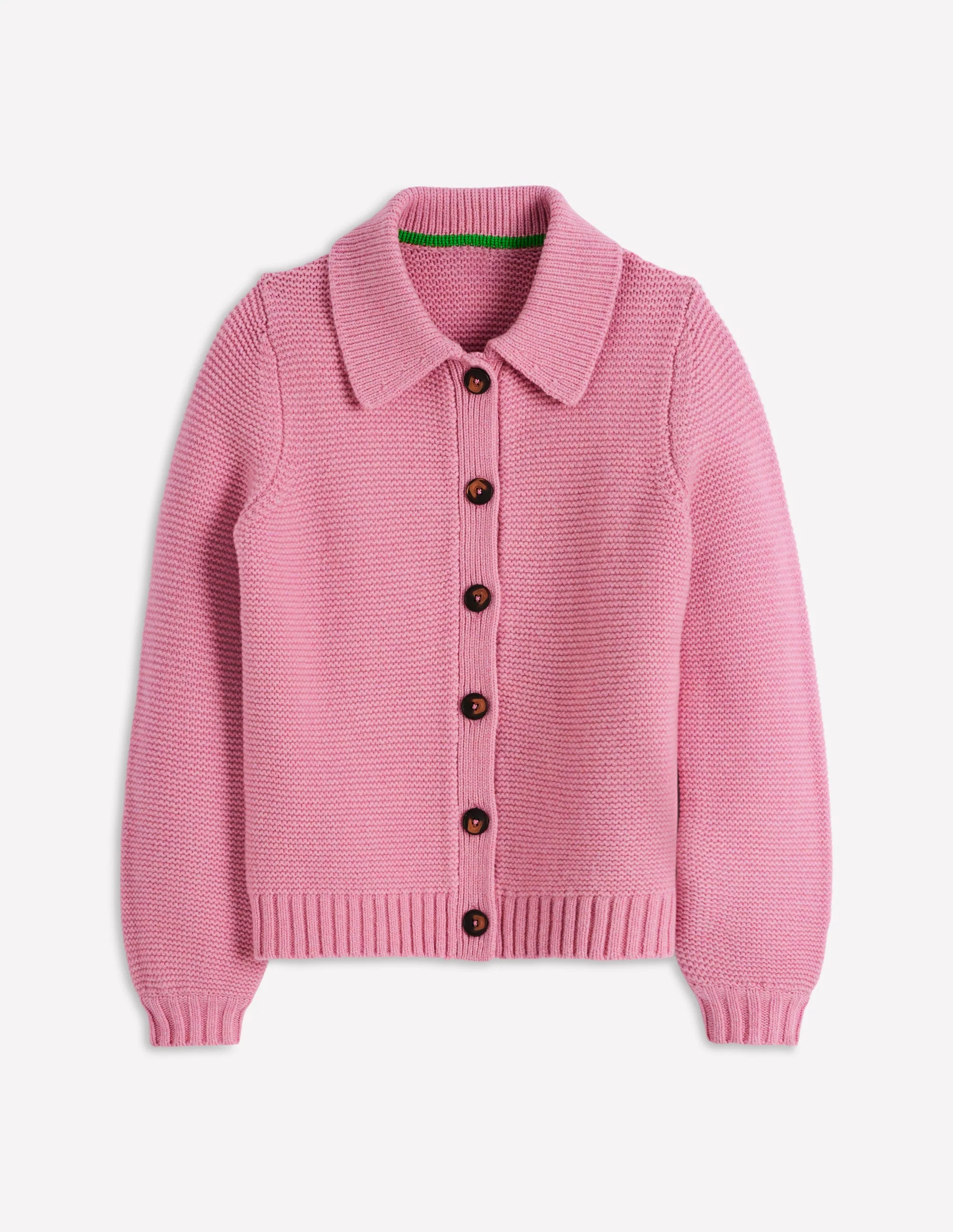 Chunky Collar Knitted Jacket-Blush Pink - Image 6