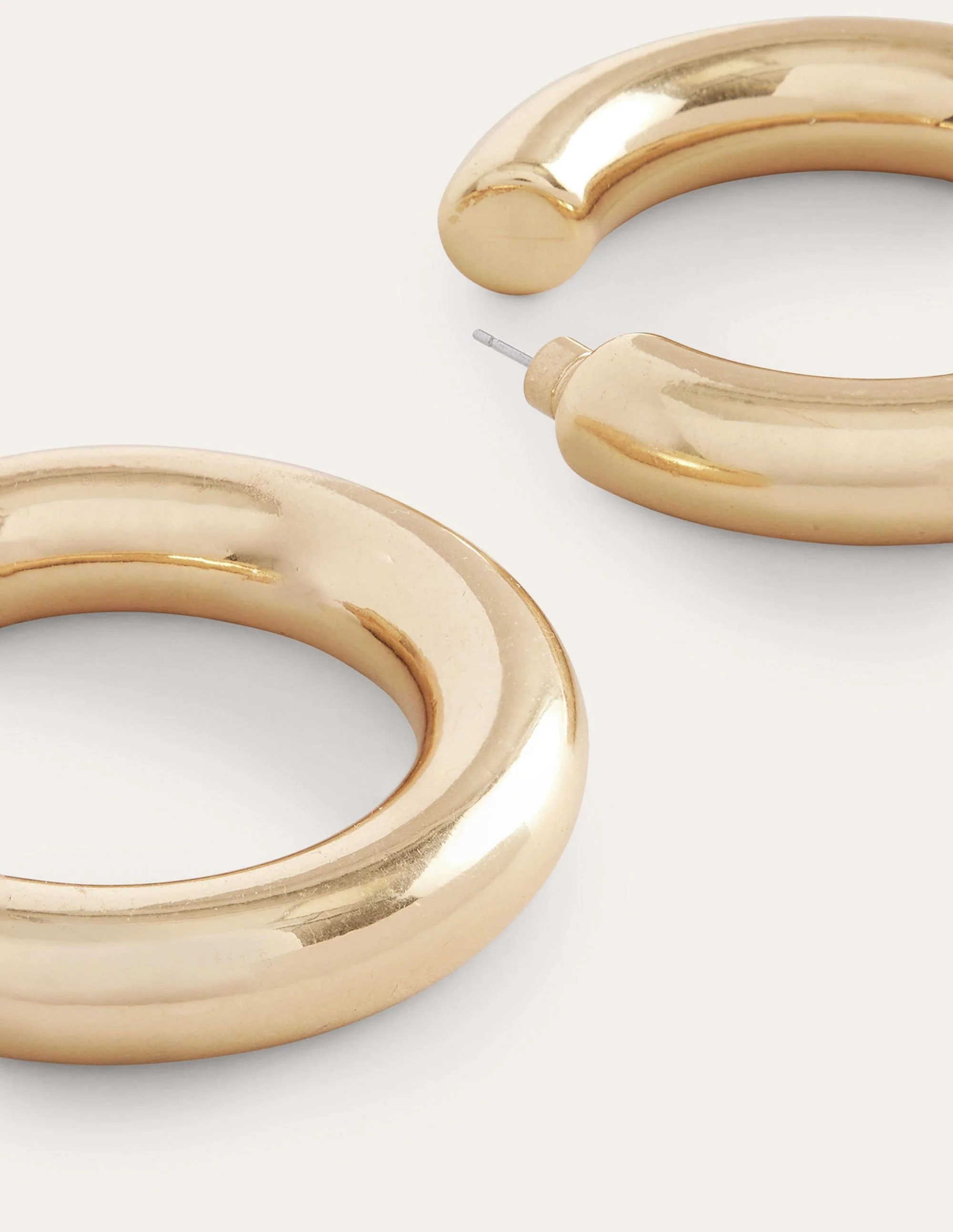 Chunky Hoop Earrings-Gold - Image 3
