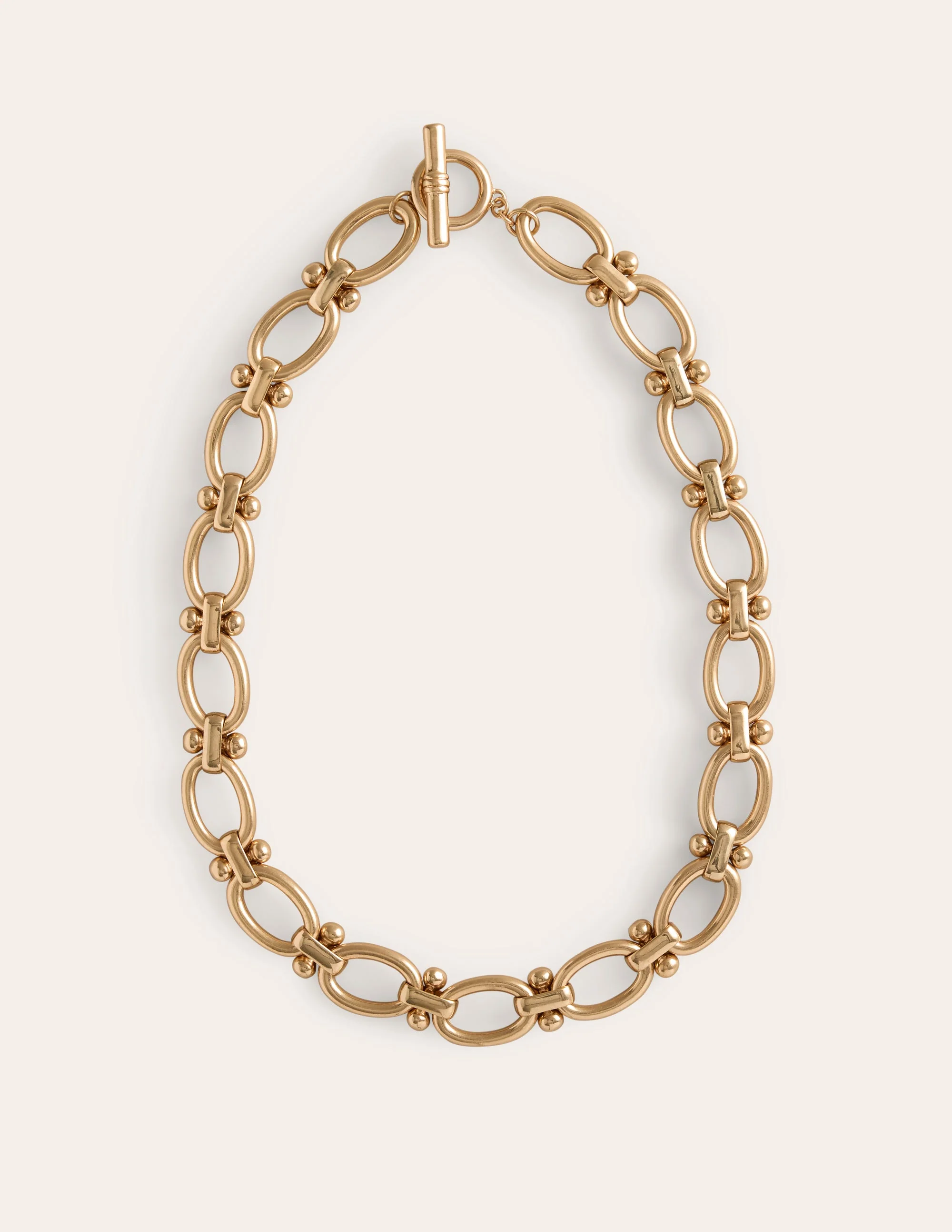 Chunky Oval Chain Necklace-Gold - Image 2