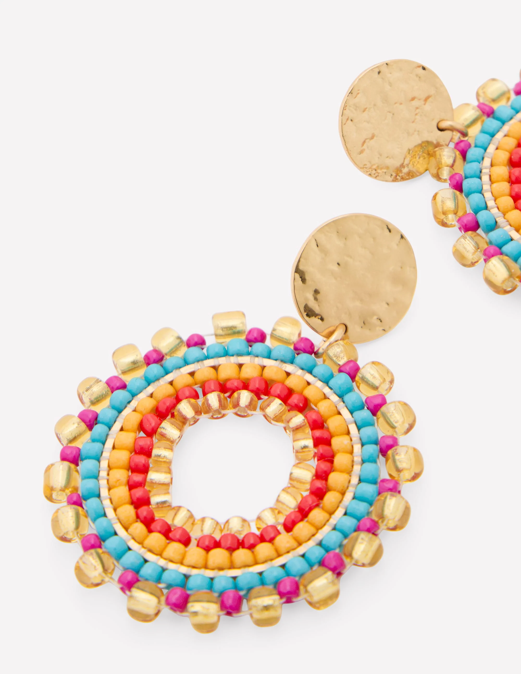 Circle Motif Earrings-Multi - Image 3