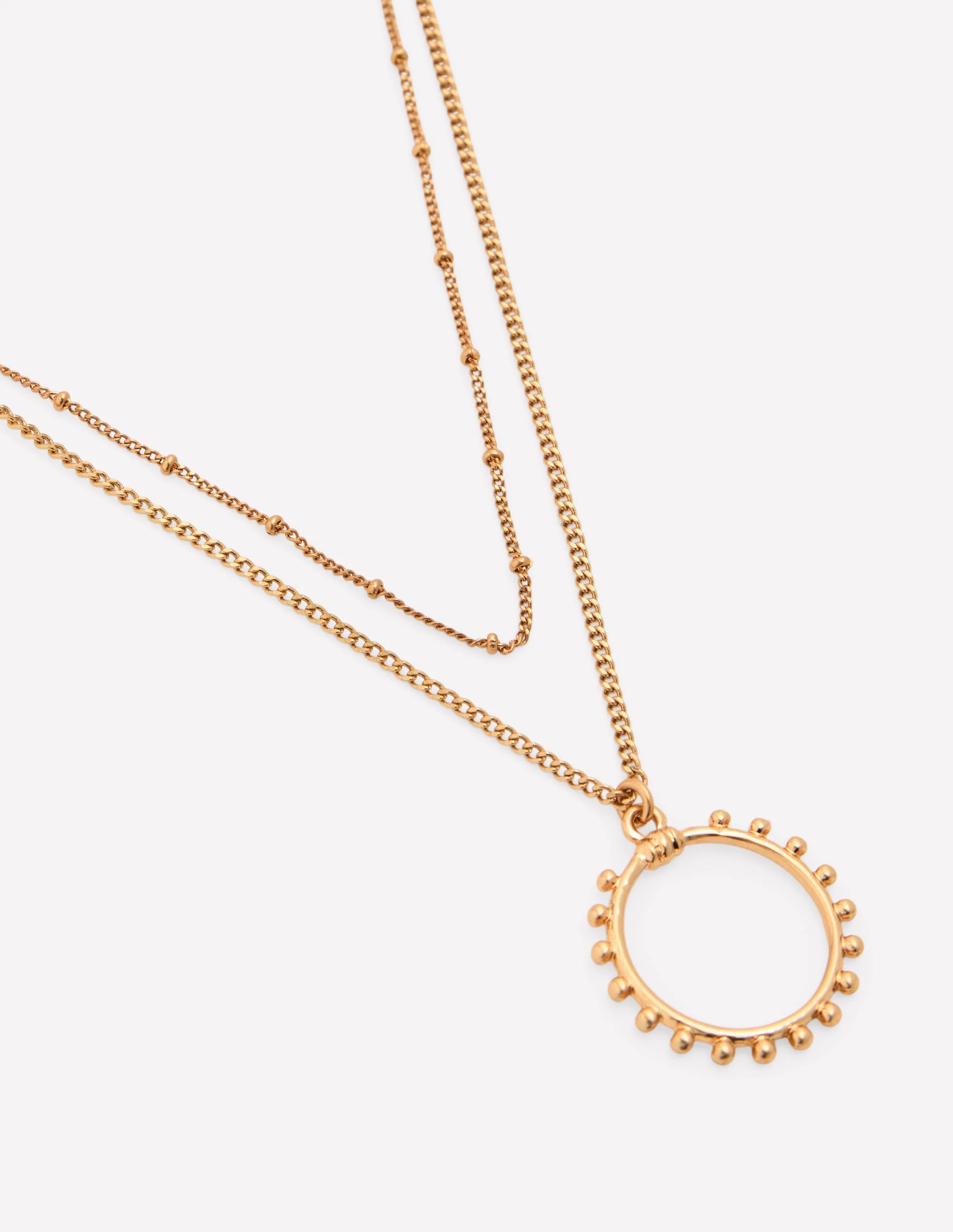Circle Ring Layered Necklace-Gold - Image 3