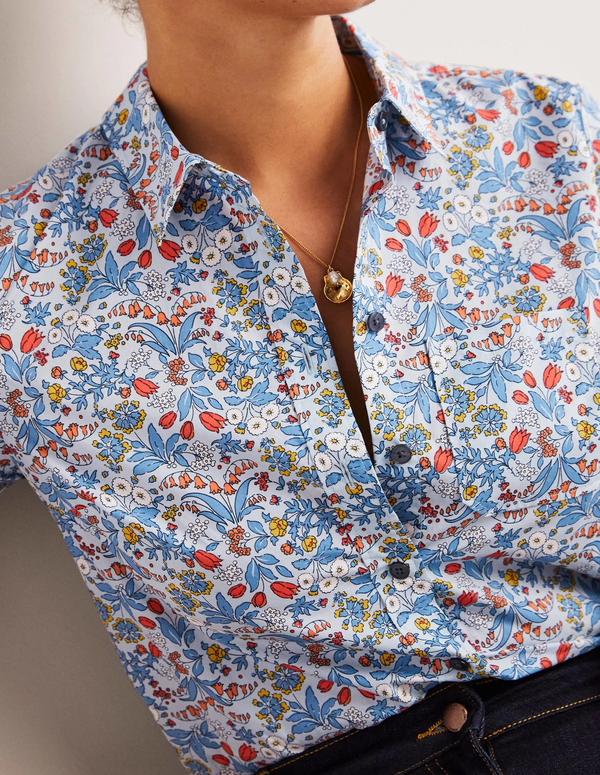 Classic Cotton Shirt-Surf, Wildflower - Image 2