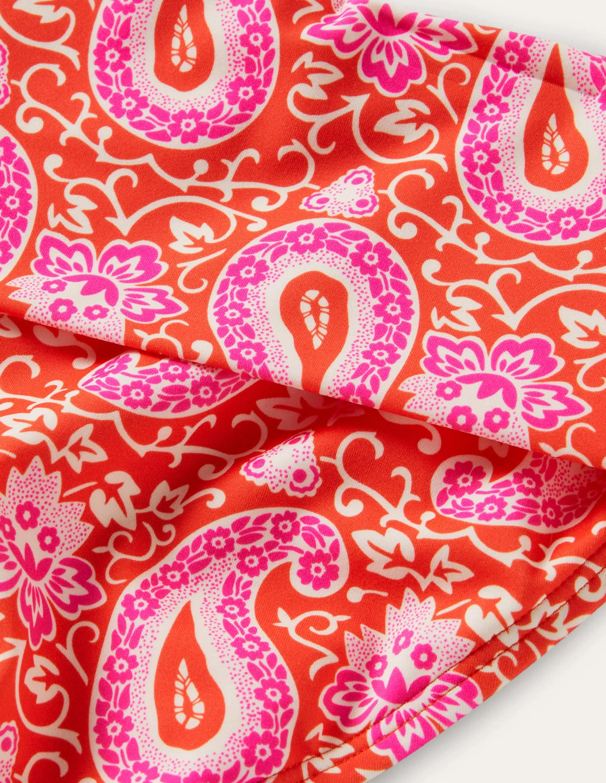 Classic Fold Bikini Bottoms-Bright Papaya, Paisley - Image 6
